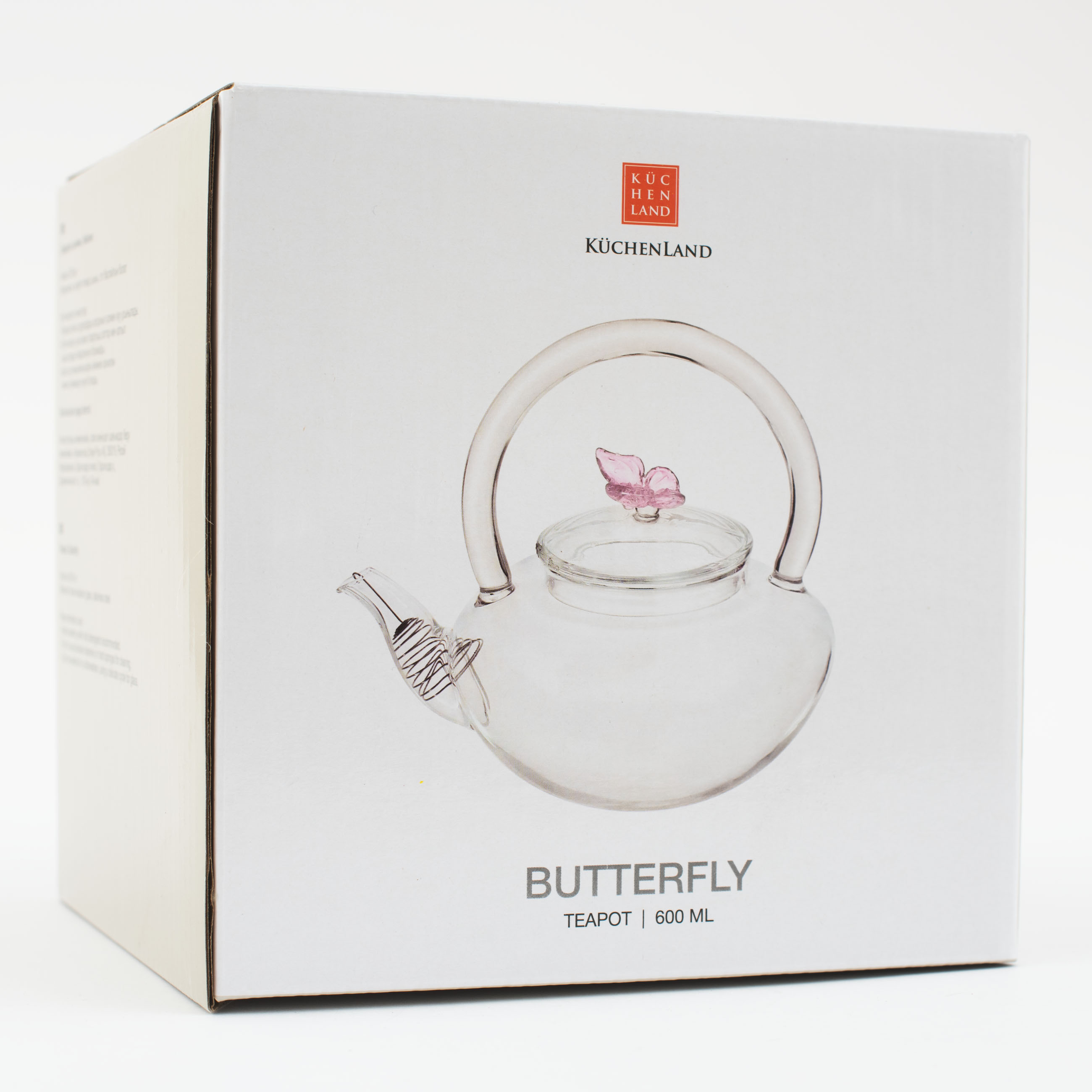 Чайник заварочный, 600 мл, стекло Б/сталь, Бабочка, Butterfly, image-6