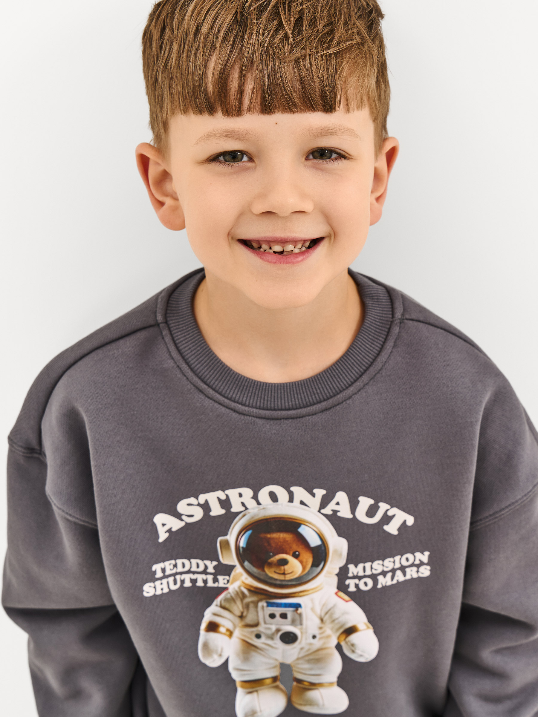 Балаларға арналған кеңжейде, өлшемі 104 см, ұлдарға арналған, мақта/полиэстер, сұр, Ғарышкер аю, Pedro, image-1