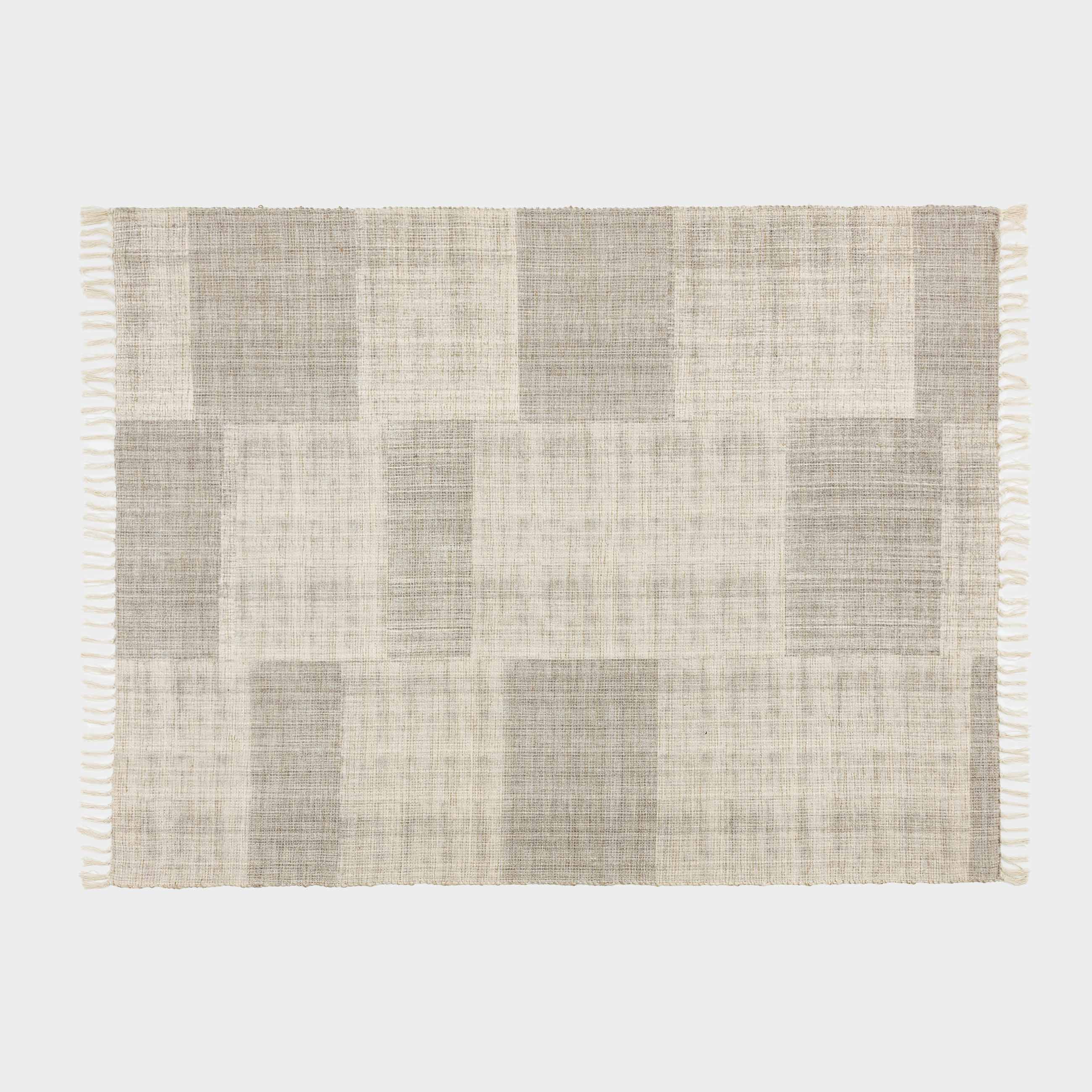 Ковер, 150х200 см, c бахромой, хлопок/джут/полиэстер, бежевый, Abstract, image-1