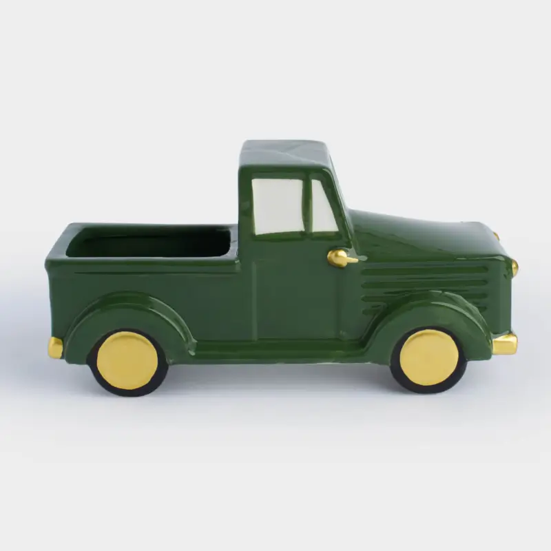 Конфетница, 24х12 см, керамика, зеленая, Машина, Car, image-0