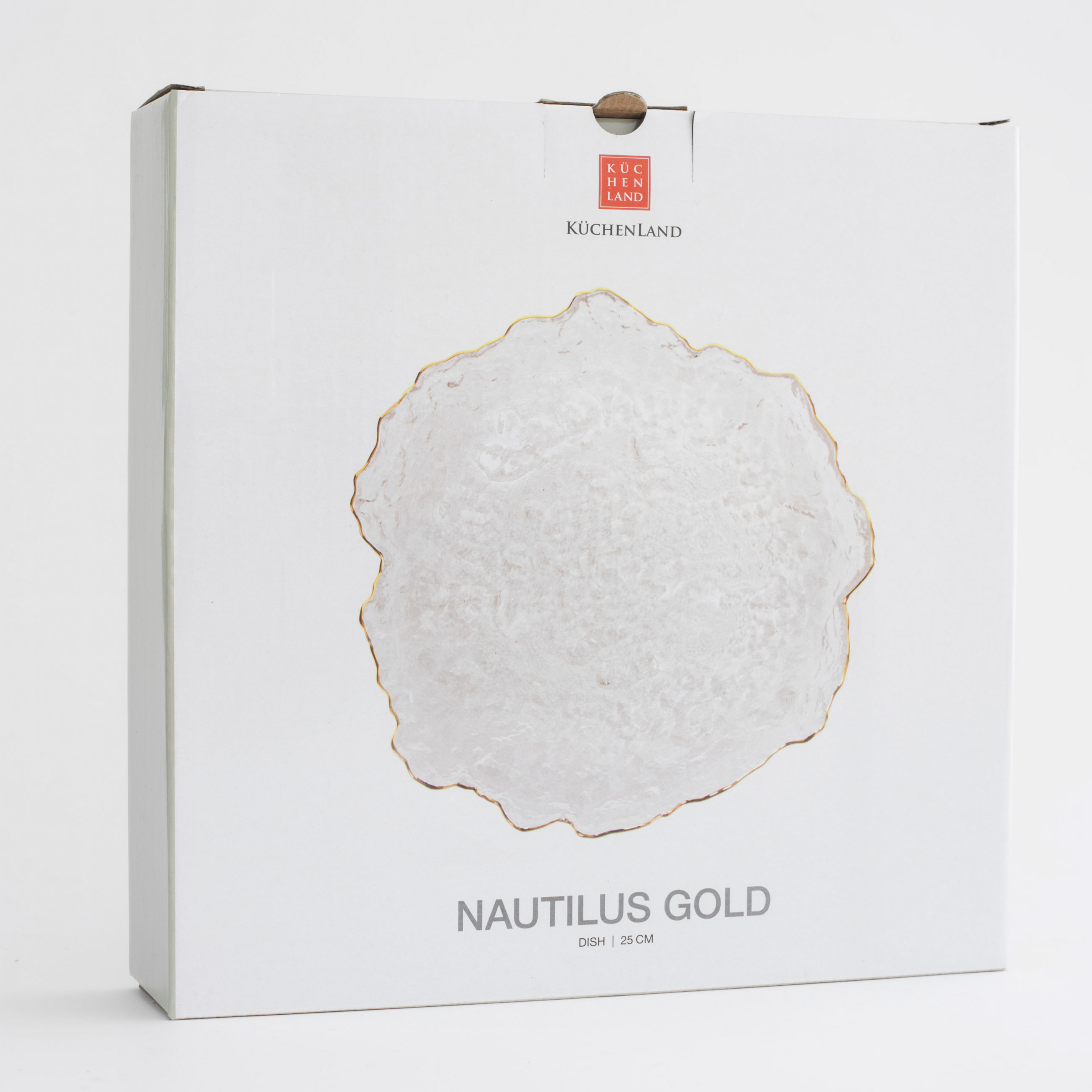 Ыдыс, 25 см, шыны, алтын жиегі бар, Nautilus gold изображение № 5