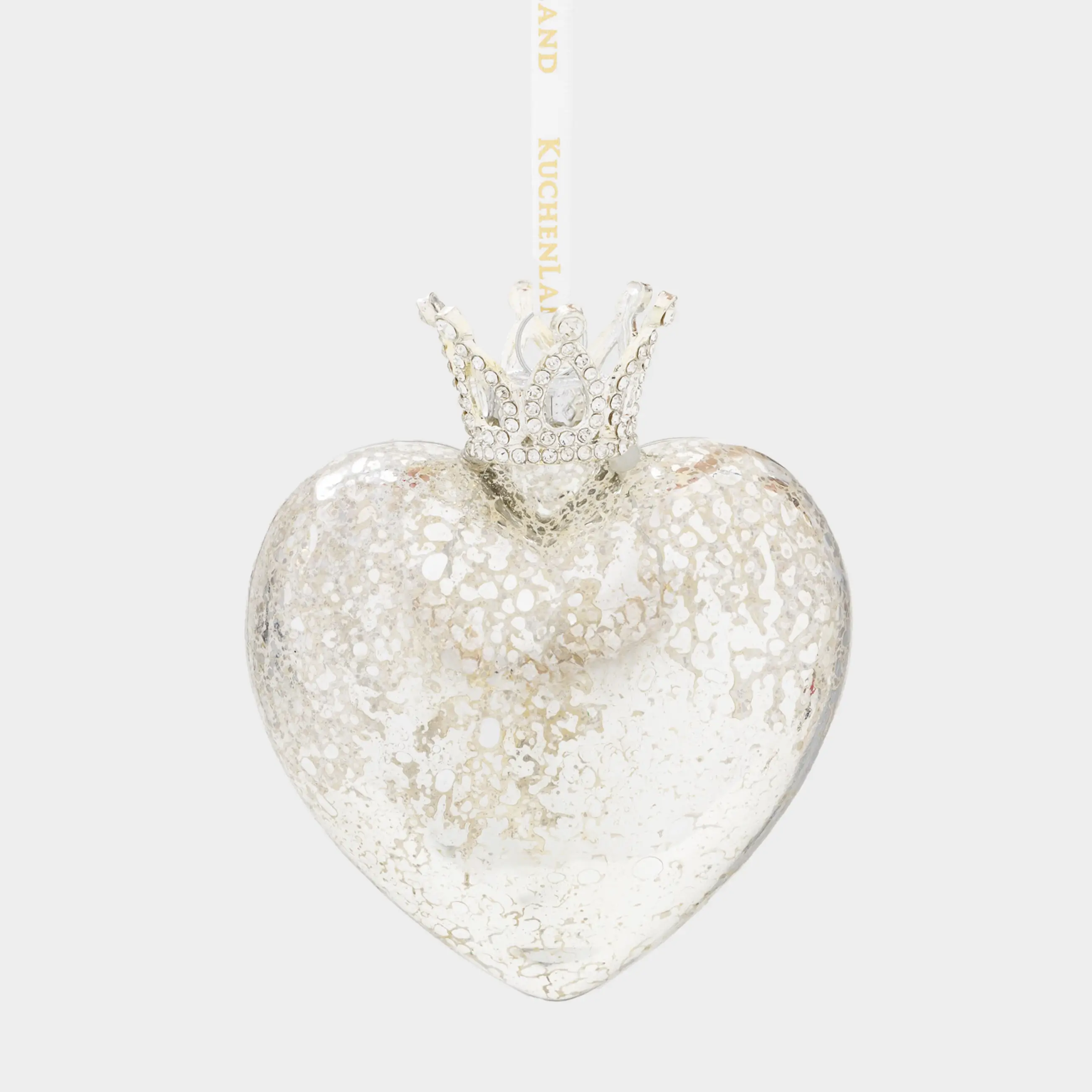 Шырша ойыншығы, 8x10 см, шыны, шампан, Жүрек, Figure sparkle