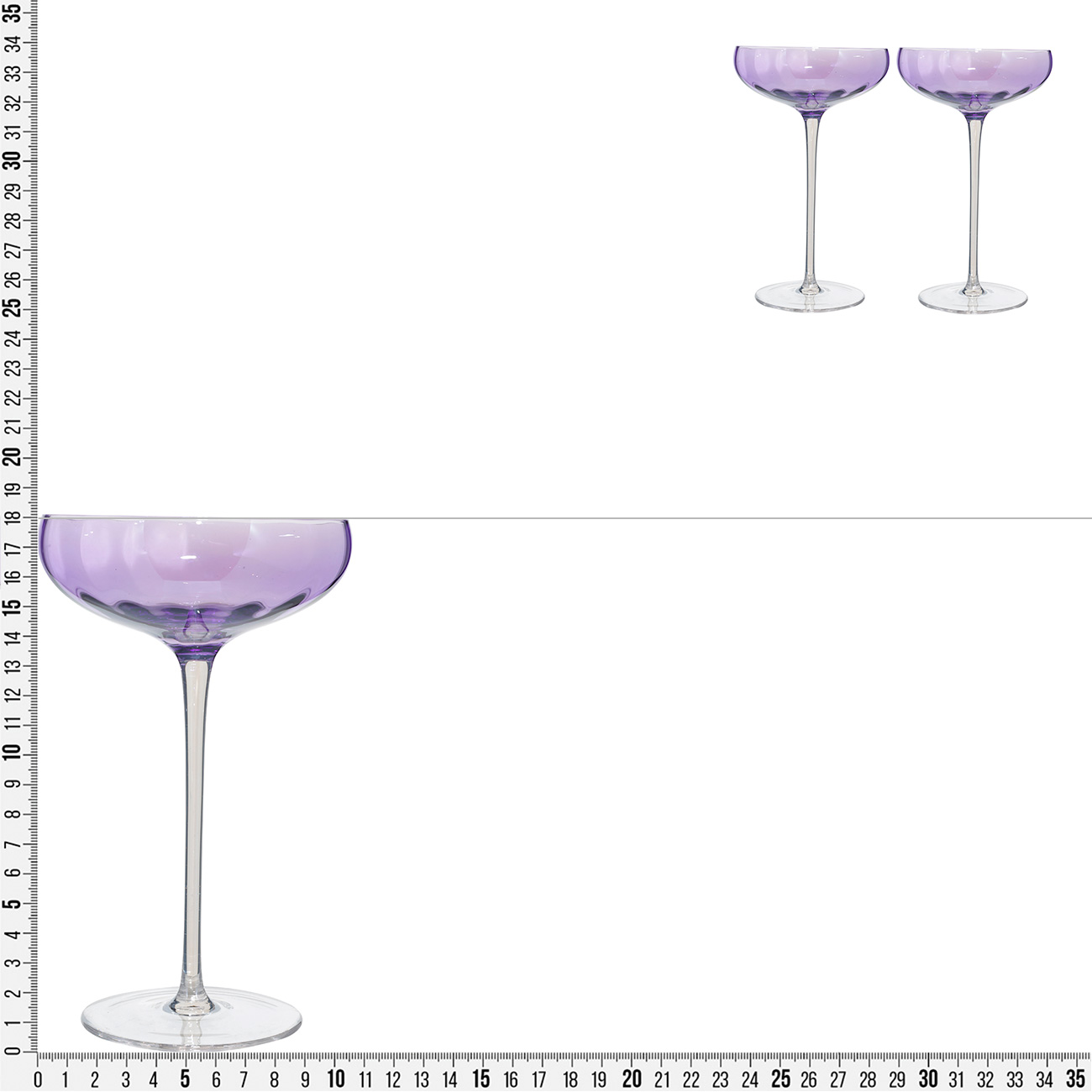 Шампанға арналған стақан, 220 мл, 2 дана, шыны, күлгін, Filo R color изображение № 7