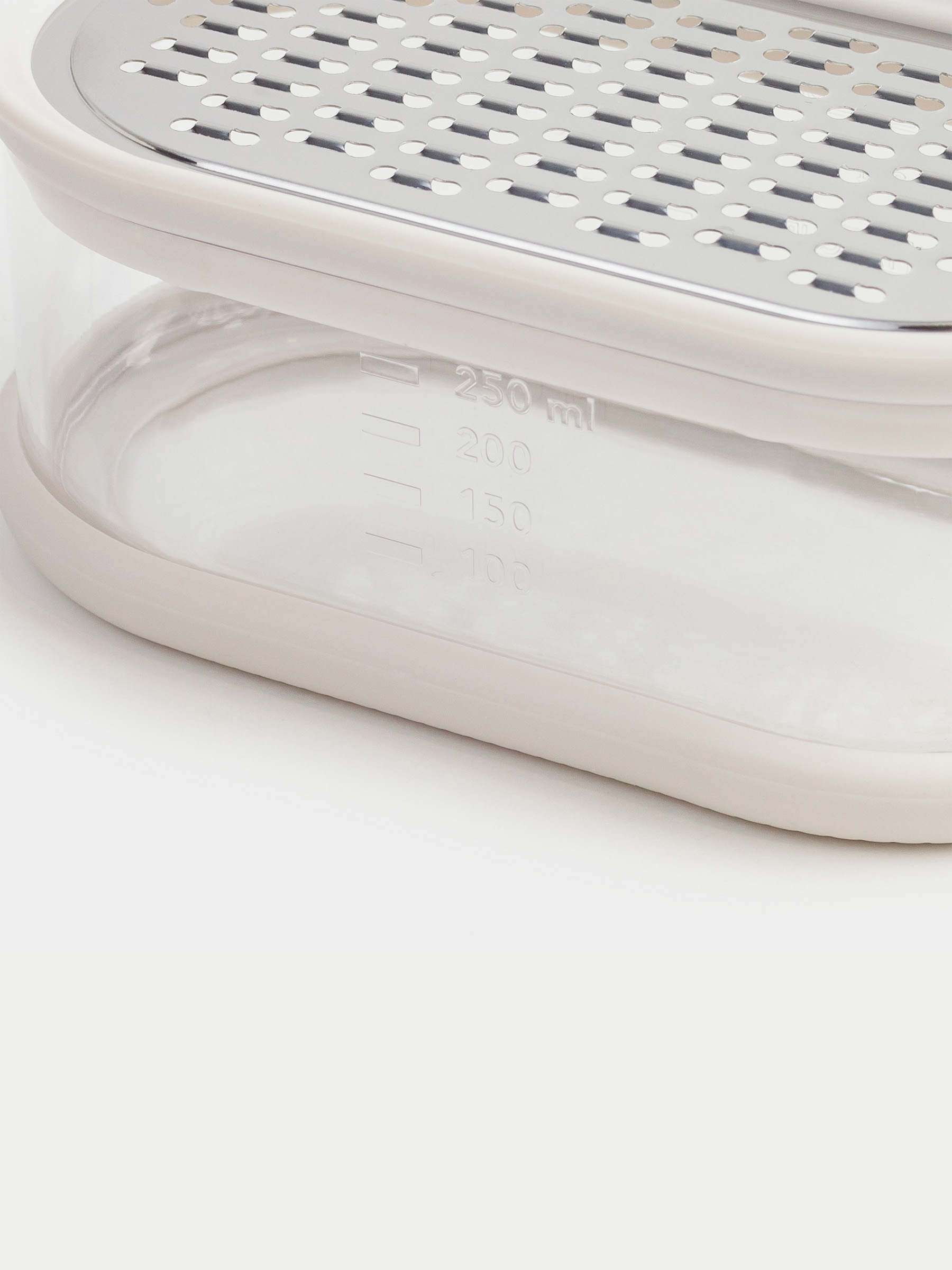 Терка, 14x8 см, с контейнером, сталь/пластик, молочная, Soft kitchen, image-4