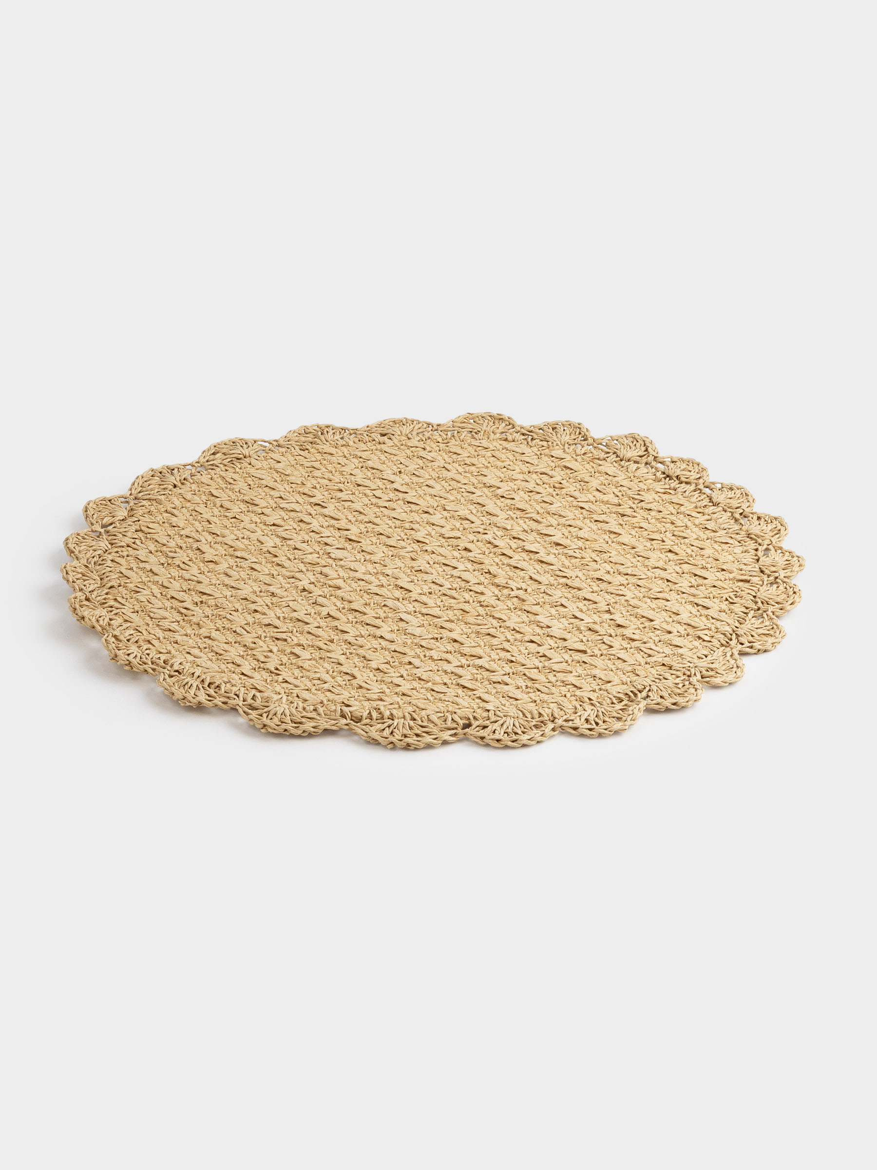 Салфетка под приборы, 38 см, целлюлоза, круглая, бежевая, Straw, image-1