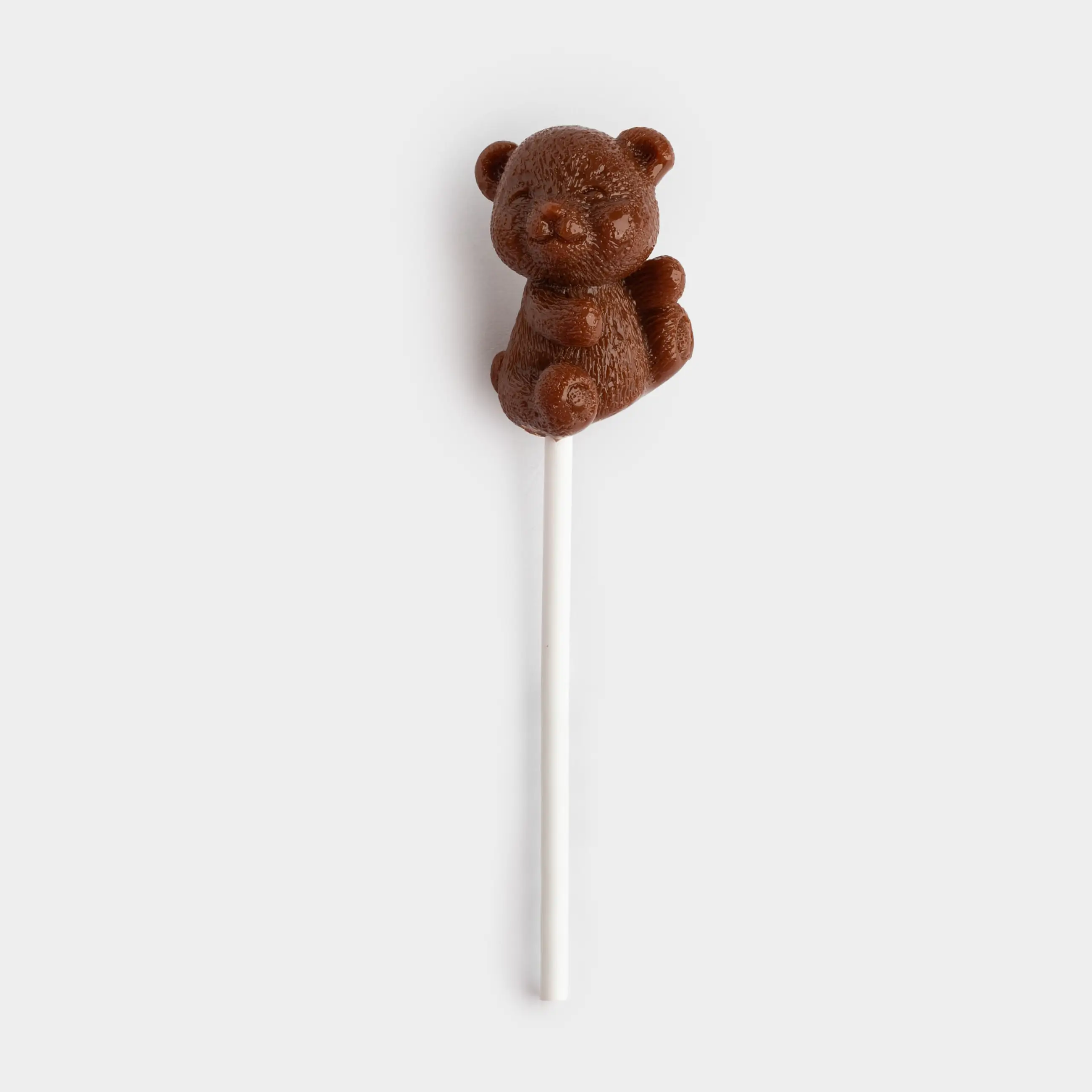 Леденец, 10 гр, на палочке, коричневый, Крем-брюле, Мишка, Sweet life, image-0