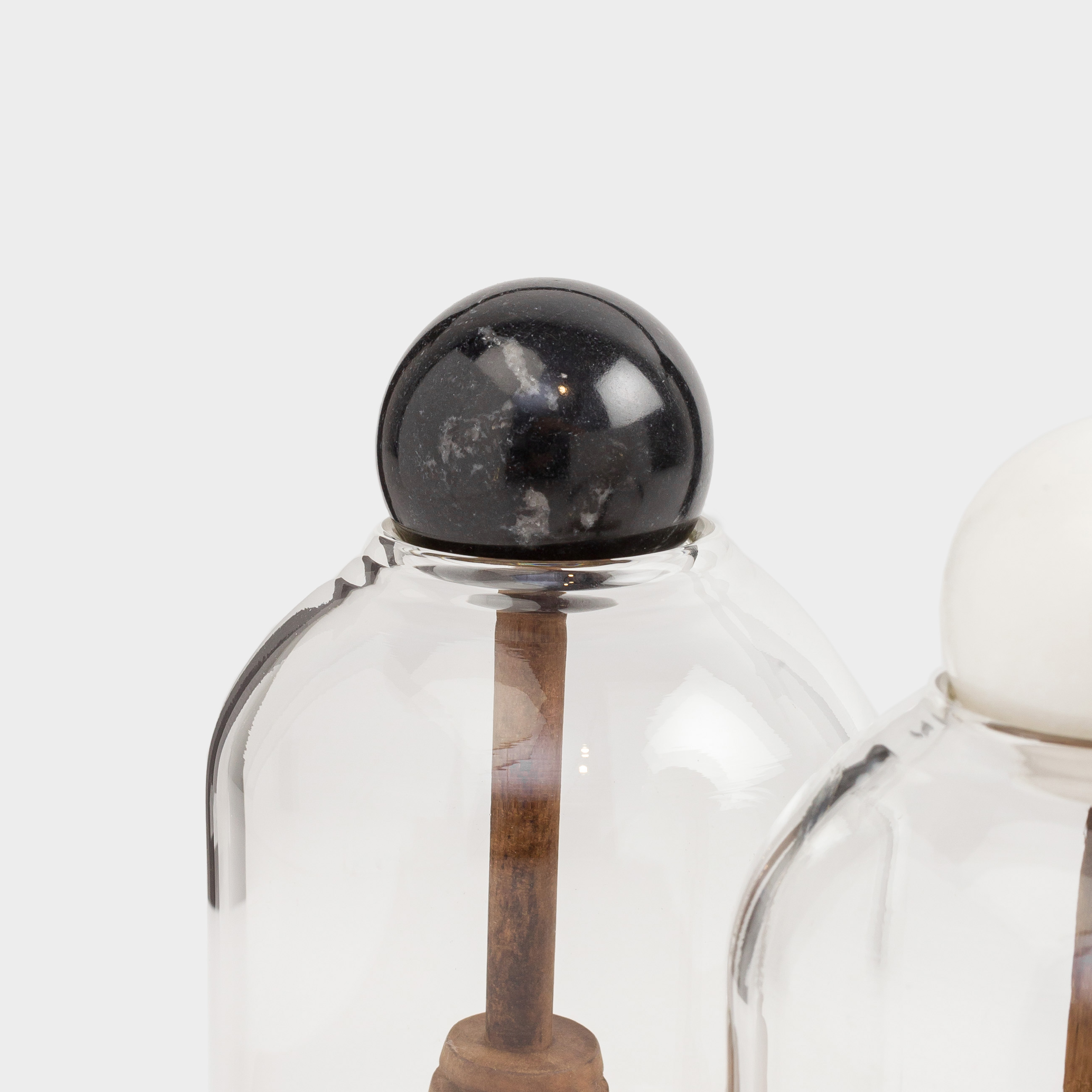 Набор банок, 350 мл, 2 шт, на подставке, с ложками, стекло/дерево/мрамор, Marble, image-5