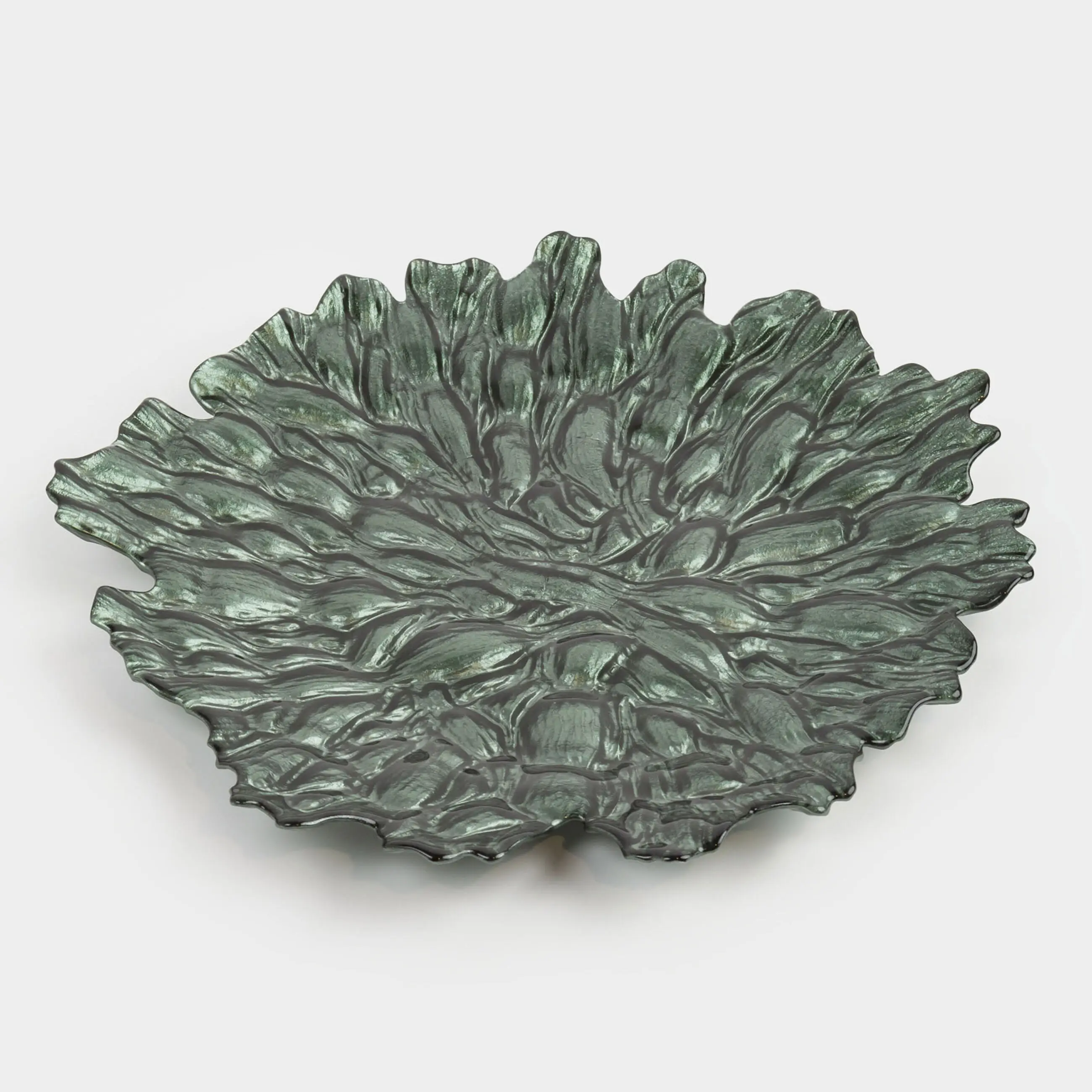 Блюдо, 33 см, стекло Р, зеленое, Pion color