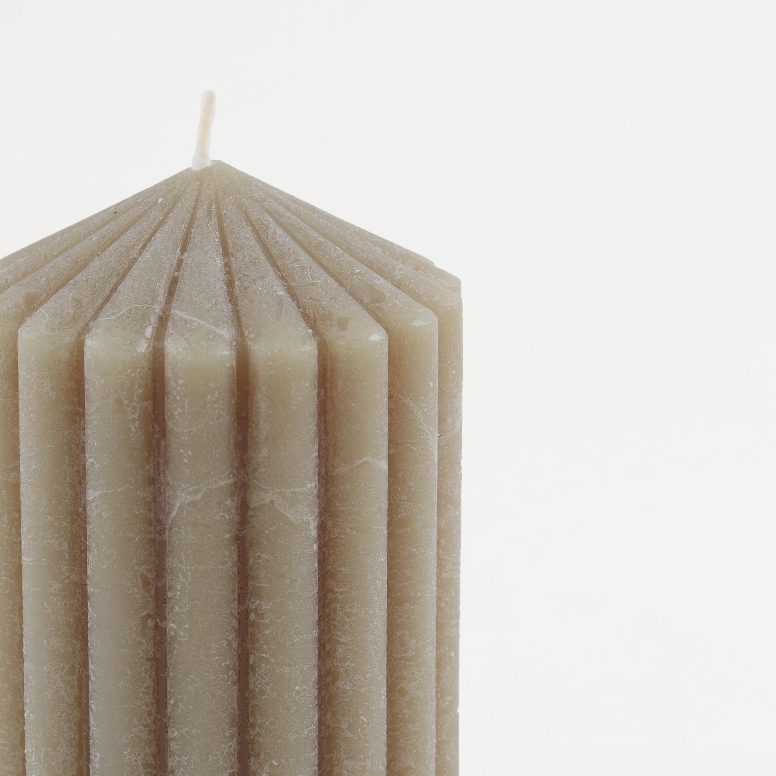 Свеча, 11 см, цилиндрическая, зеленая, Ribbed candle, image-1