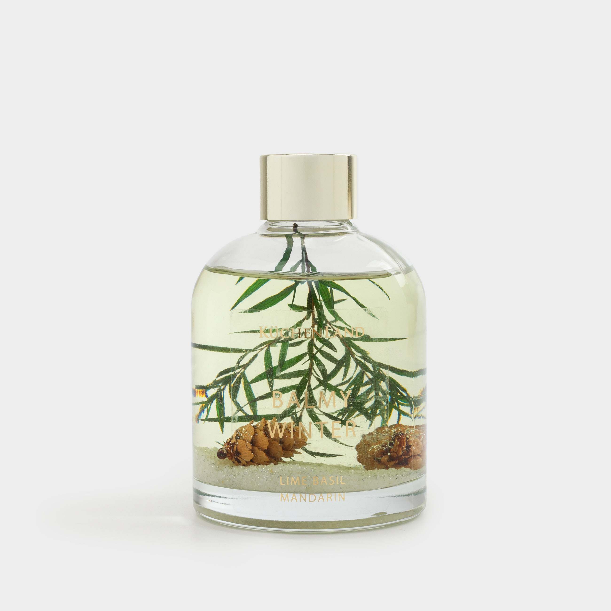 Ароматический диффузор, 180 мл, с сухоцветами, Lime Basil Mandarin, Balmy winter, image-3