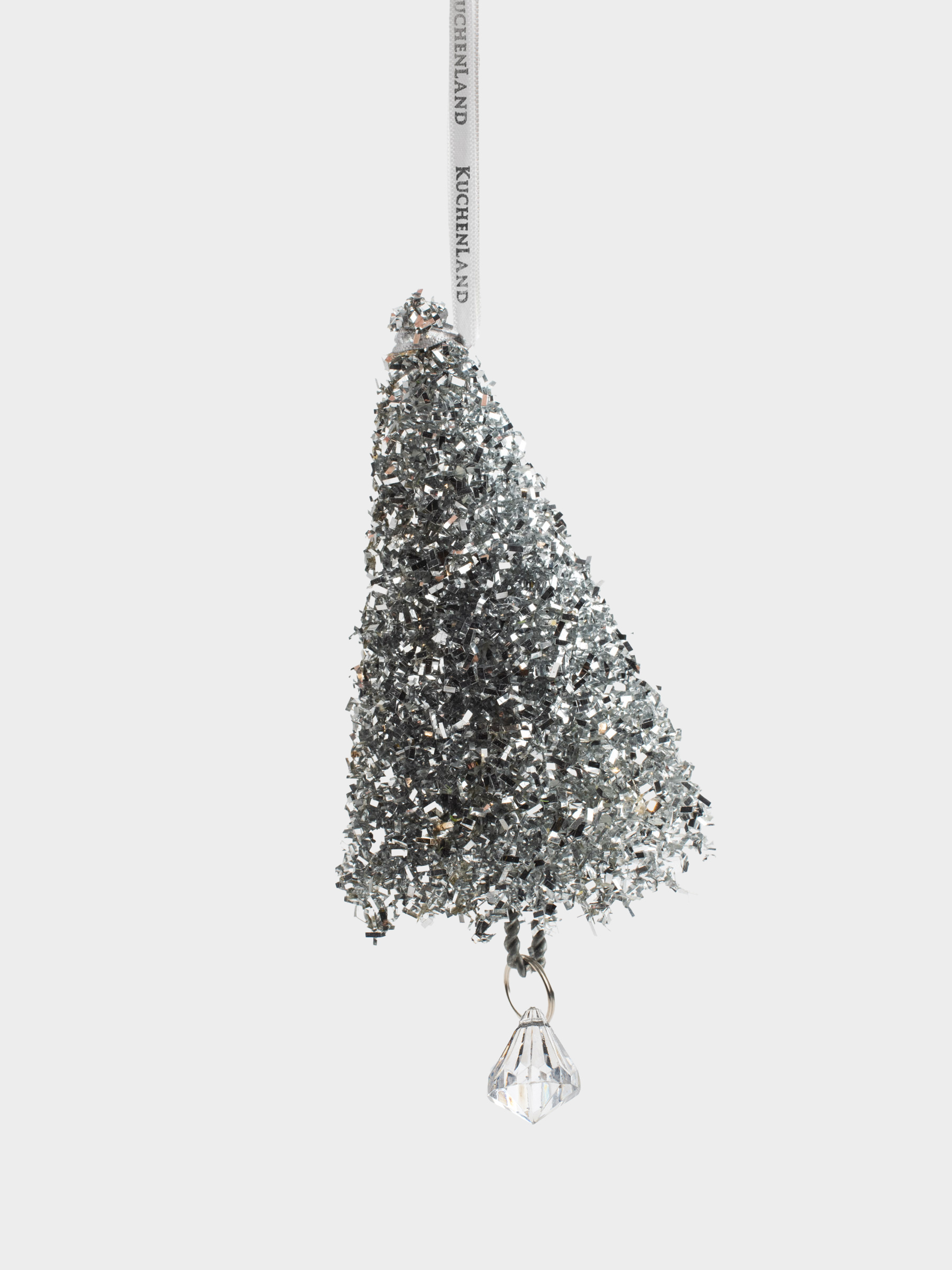 Игрушка елочная, 14 см, пластик/металл, серебристая, Елка с шариками, Spruce bell, image-2
