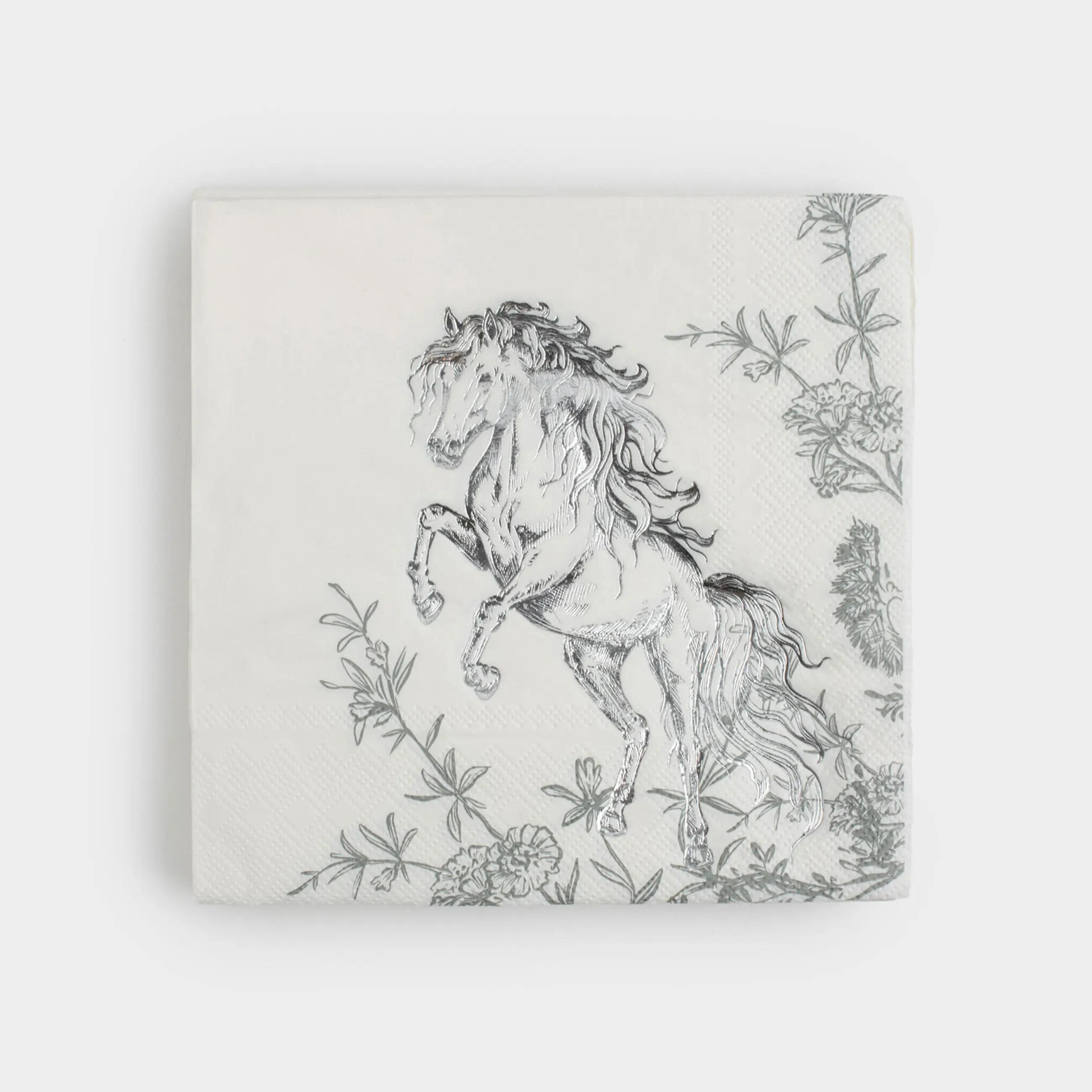 Қағаз майлықтар, 33х33 см, 20 дана, төртбұрышты, ақ, Жылқы, Kairon horse