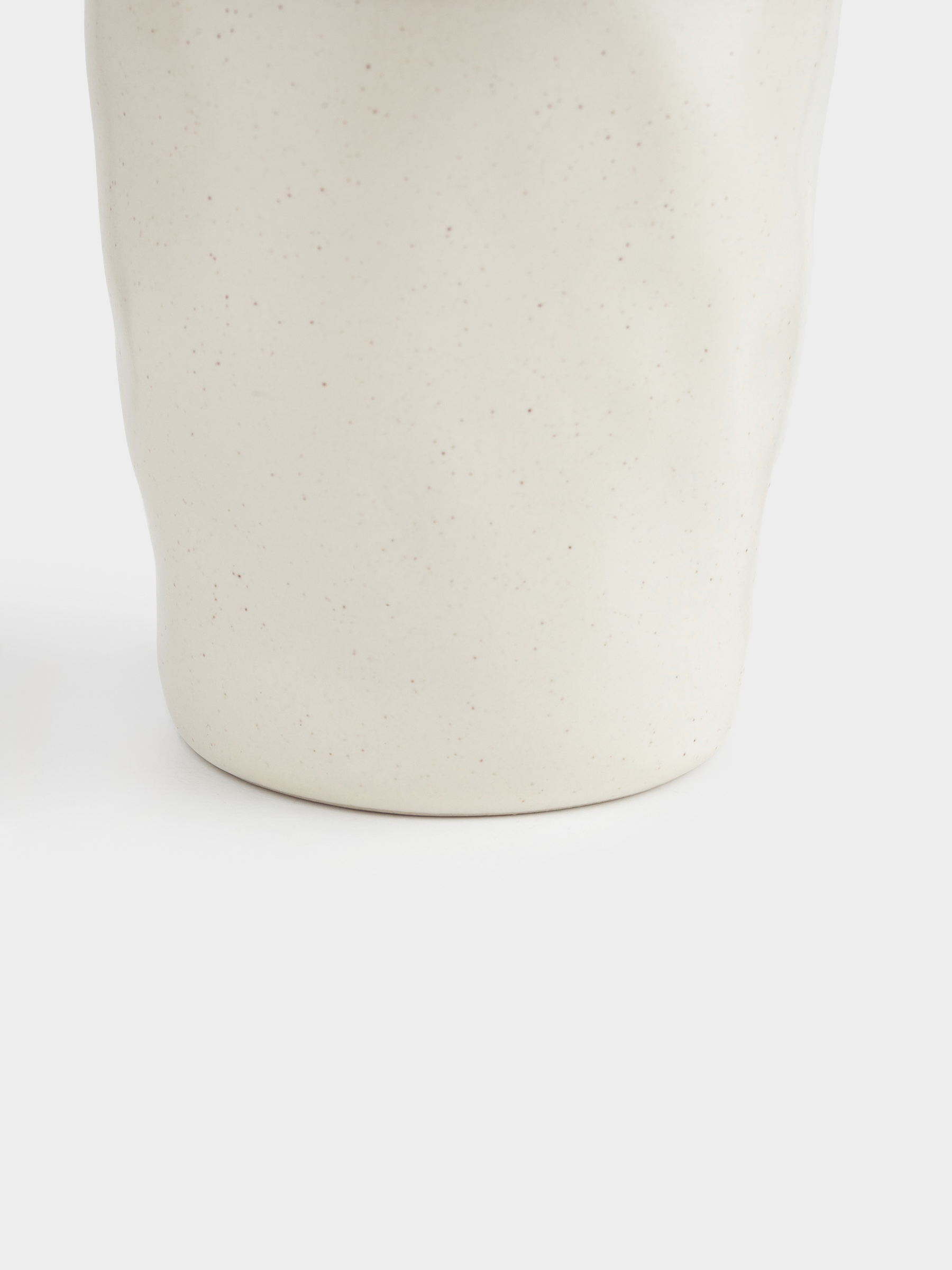 Стақан, 10 см, 300 мл, керамика, сүт түстес, Мыжылған әсер, Crumple creme, image-3