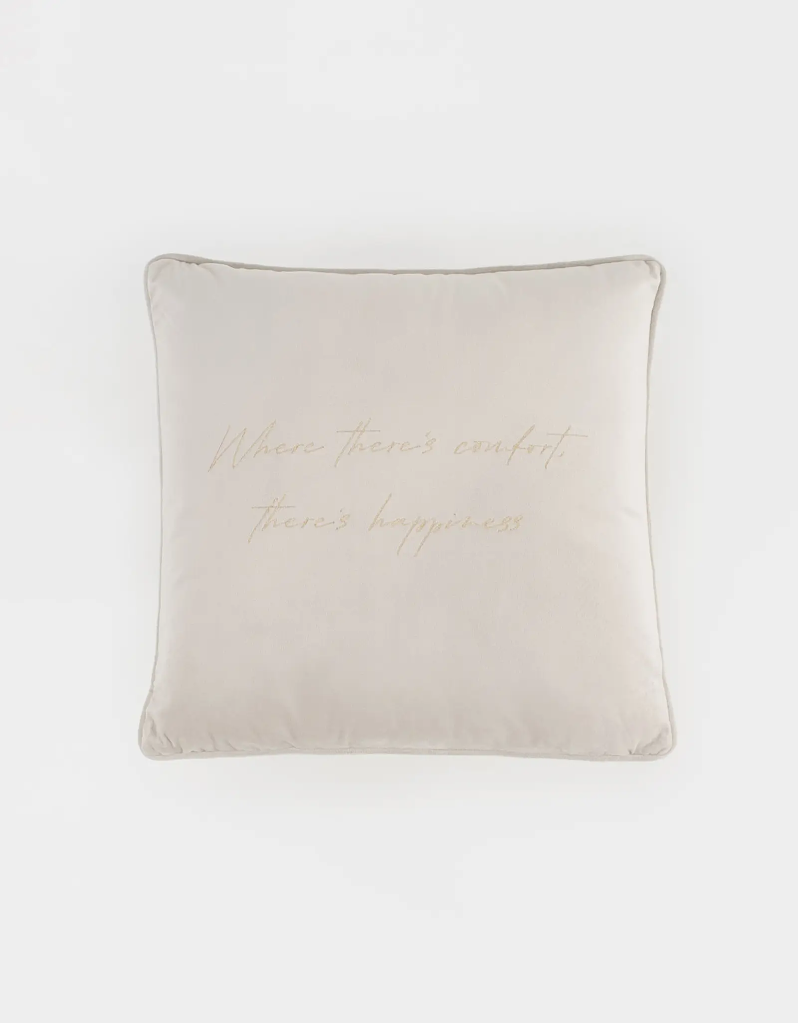 Подушка декоративная, 45х45 см, вельвет, молочная, Scroll, image-0