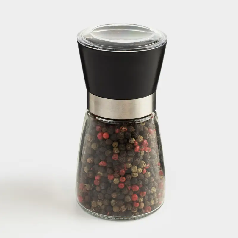 Мельница для специй 13 см, механическая, стекло, Три перца, Seasoning BBQ ,image-0