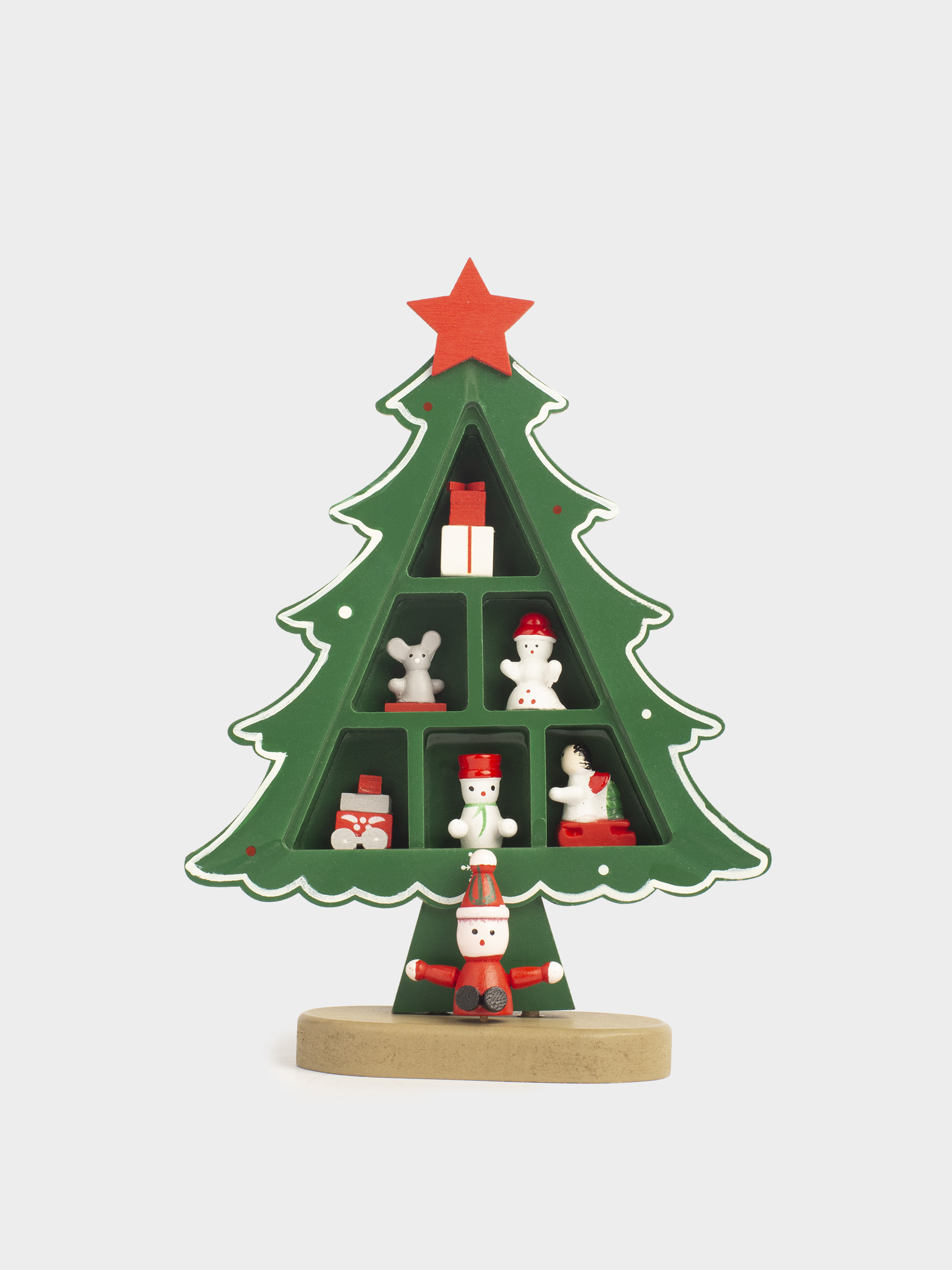 Мүсінше, 19 см, MDF, жасыл, Ойыншықтары бар шырша-шкаф, Christmas style, image-1