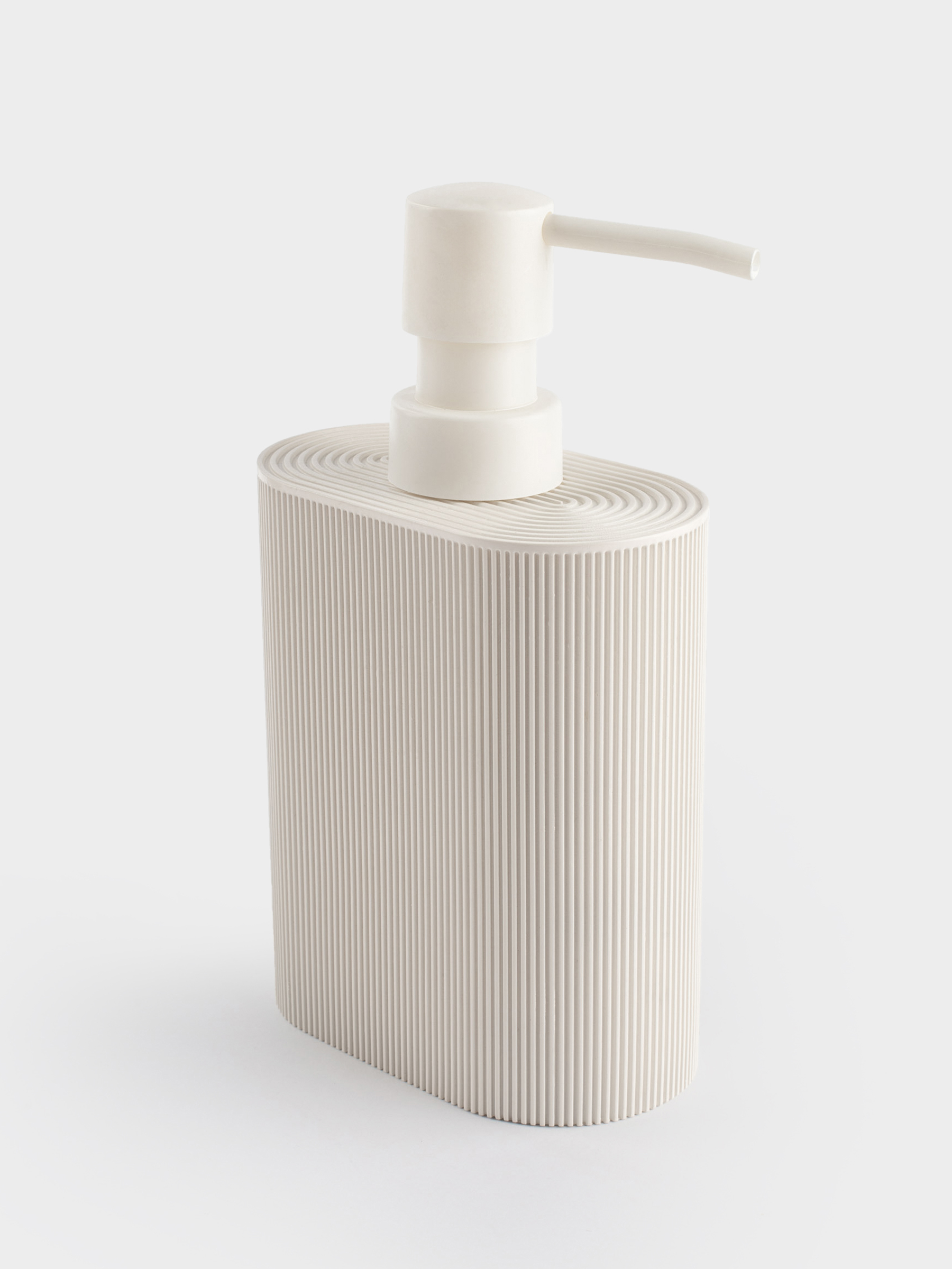 Сұйық сабын мөлшерлегіші, 320 мл, полирезин/пластик, сүт түстес, White stripes, image-1