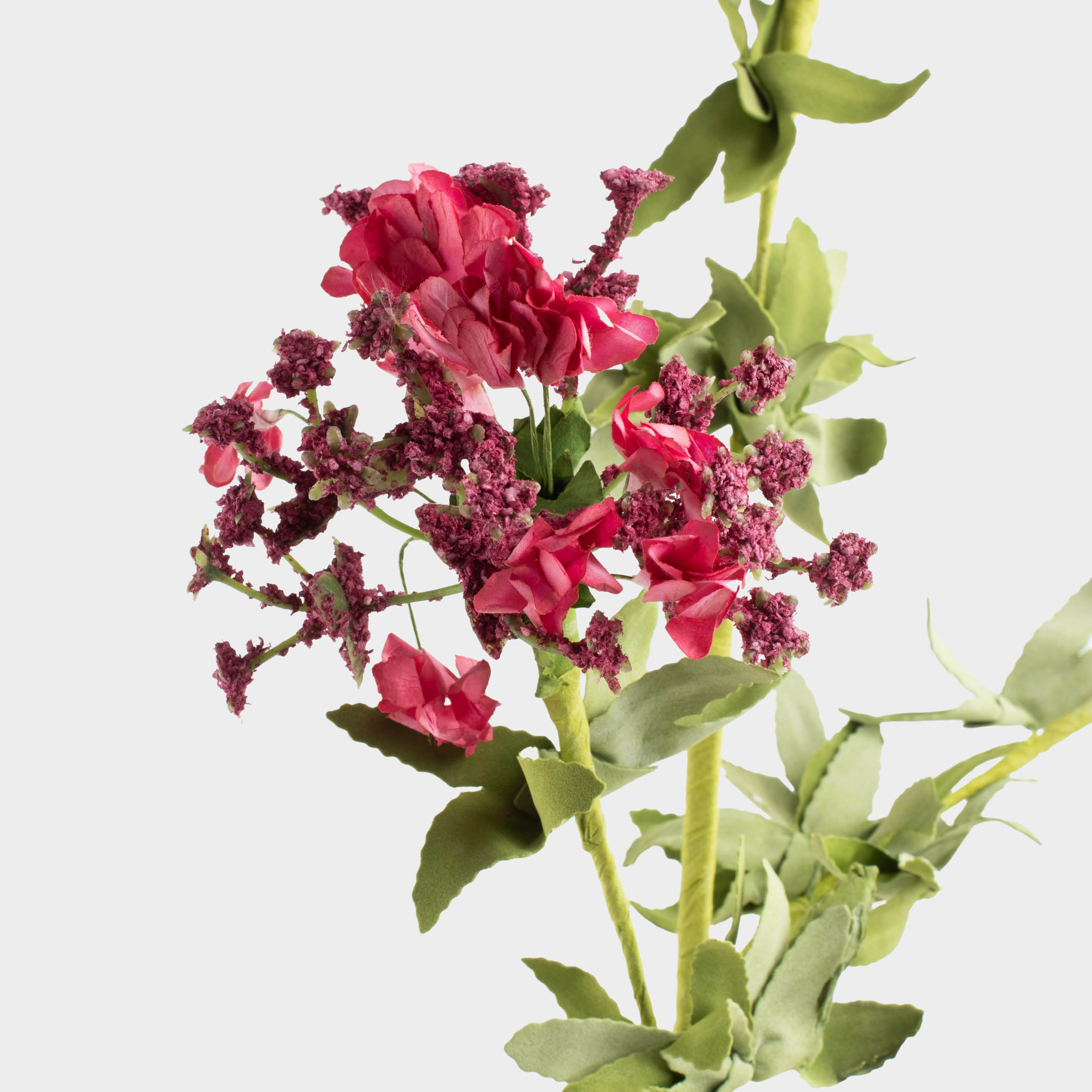 Ветка декоративная, 73 см, пенопласт/бумага, Розовые цветы, Flower garden, image-4