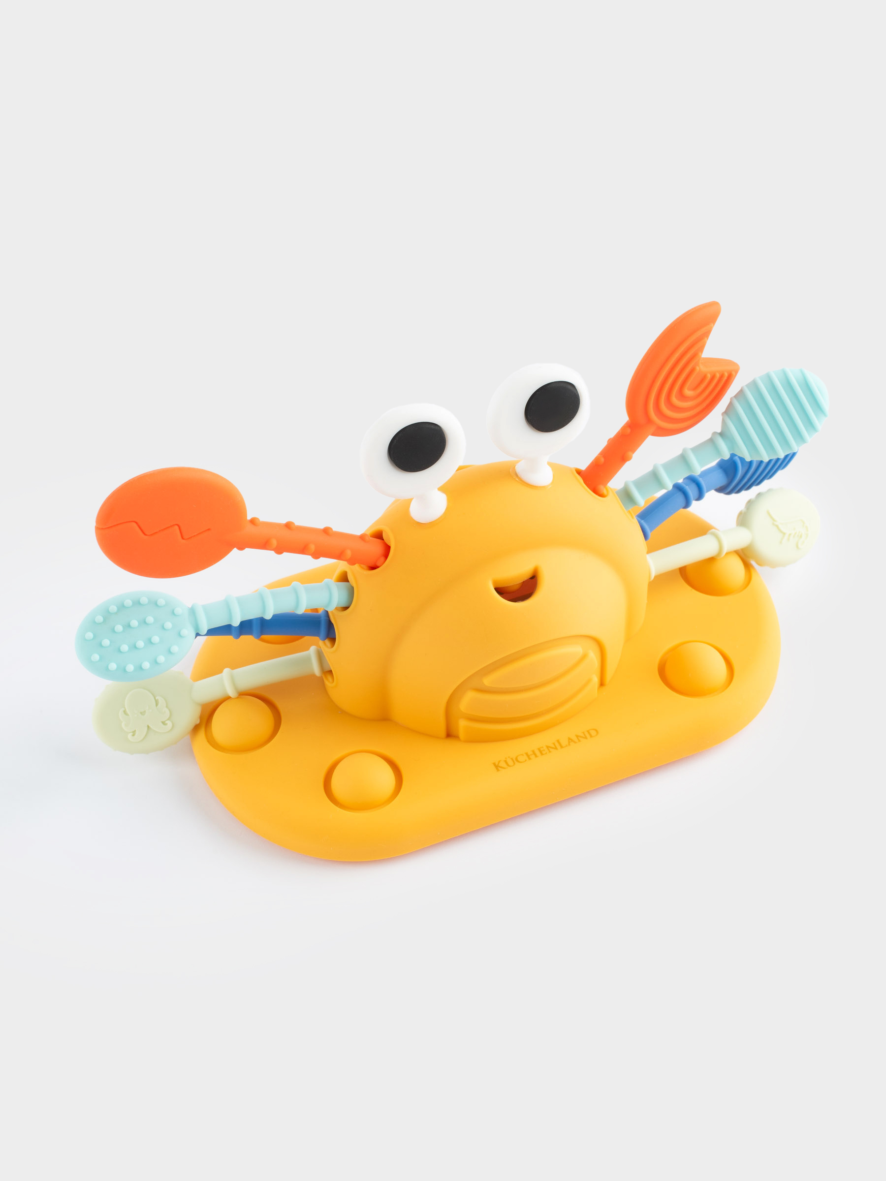 Игрушка развивающая, 22х11 см, силикон, оранжевая, Краб-тянучка, Kiddy, image-3