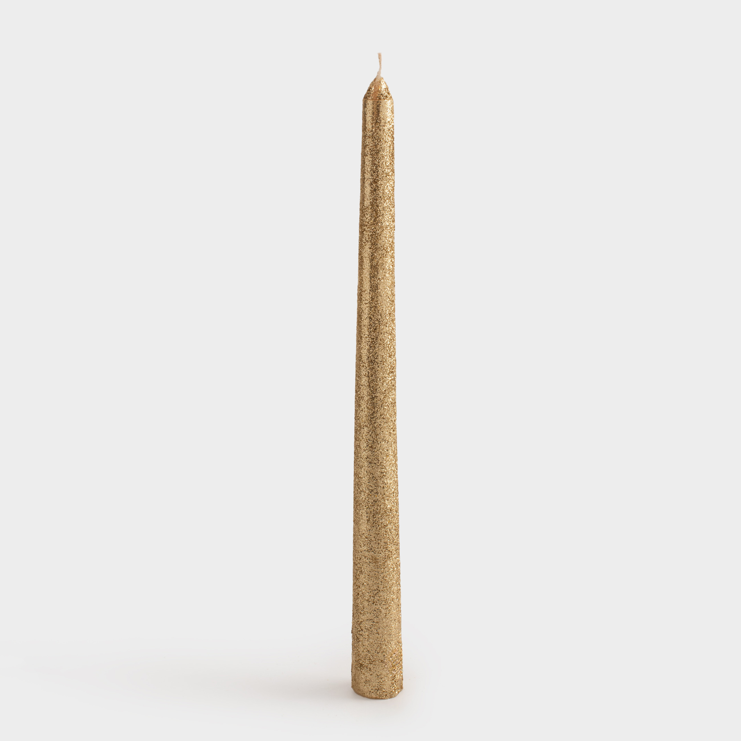 Свеча, 25 см, тонкая, с блестками, золотистая, Sparkly candle