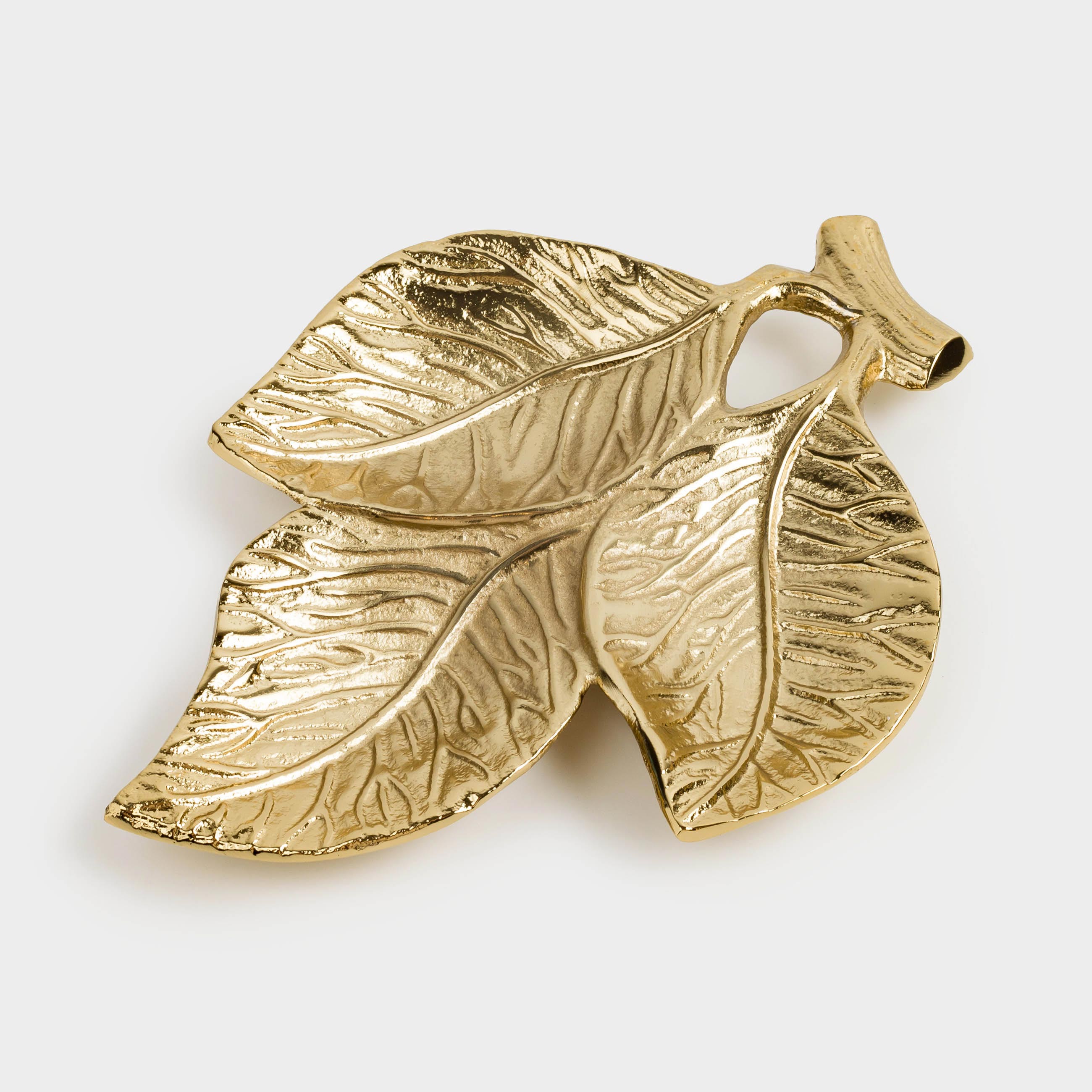 Менажница, 24х18 см, 3 отд, металл, золотистая, Листья, Fantastic gold, image-1