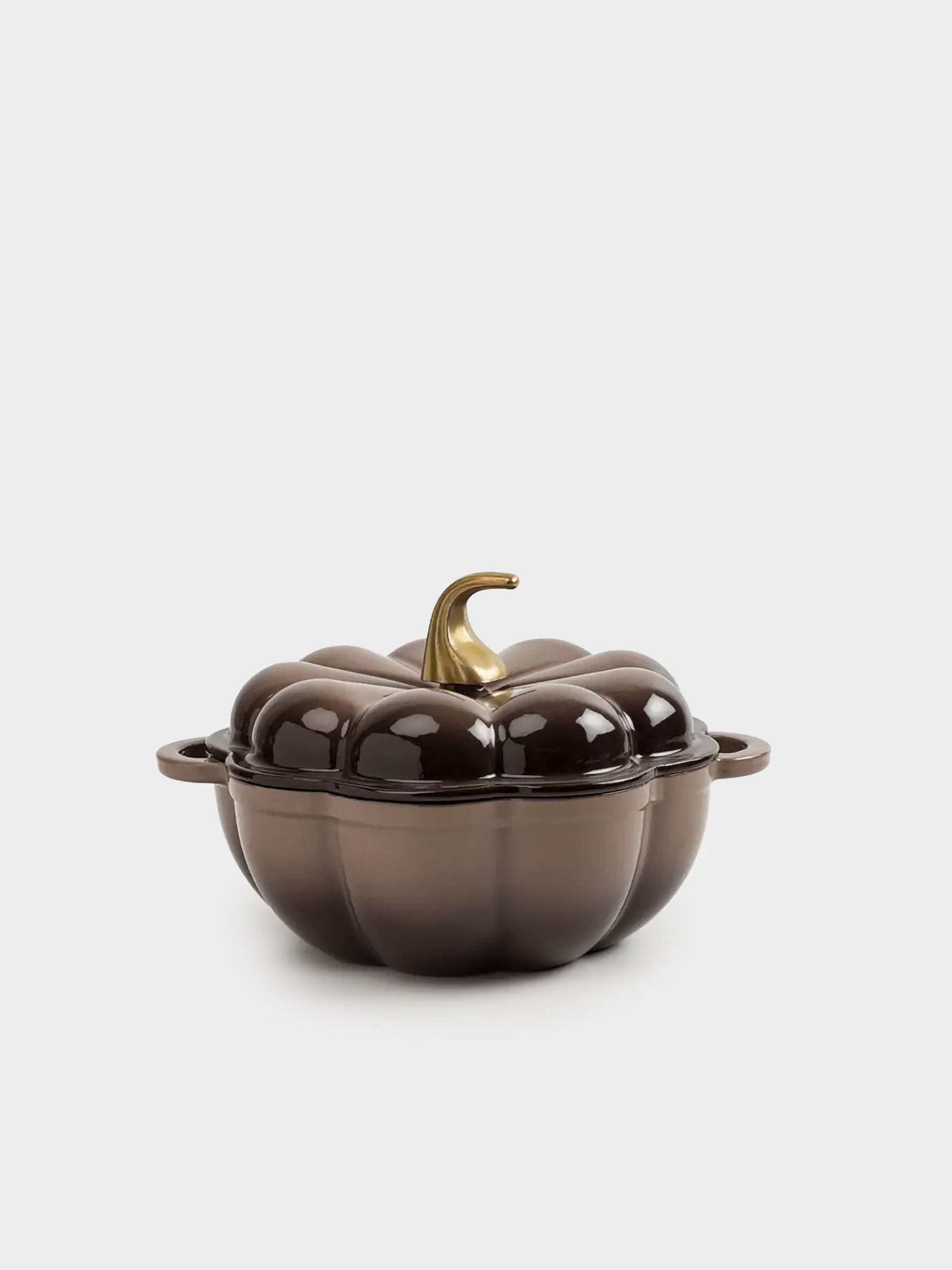 Кәстрөл, 20 см, 1,7 л, қақпағы бар, шойын, қоңыр, асқабақ, Gourd, image-0
