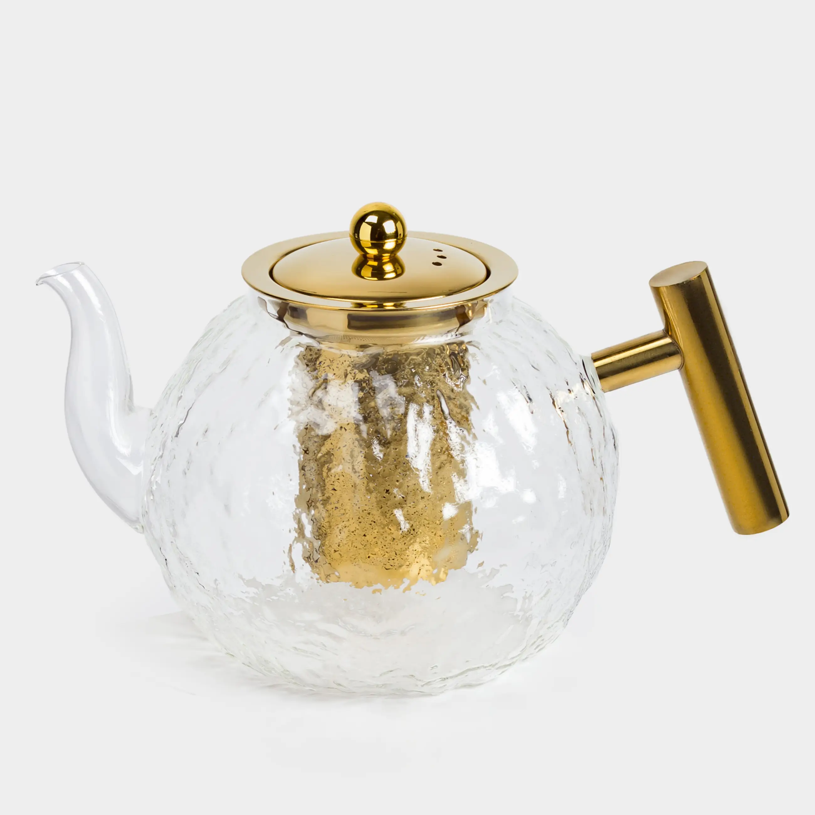 Чайник заварочный, 1,3 л, стекло Б/сталь, золотистый, Glacial gold