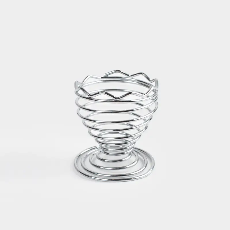Подставка для яйца, 7 см, сталь, серебристая, Волнистый вихрь, Twist silver ,image-0
