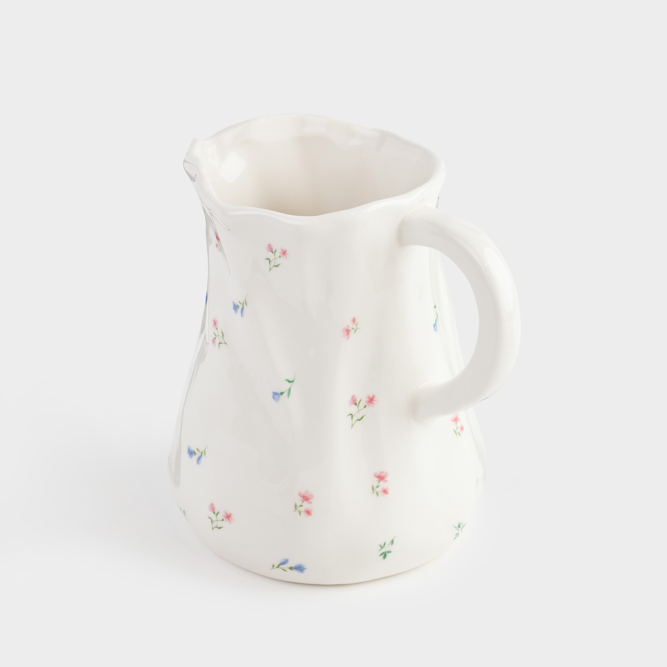 Кувшин, 1,6 л, керамика, молочный, Цветы, El flora, image-2