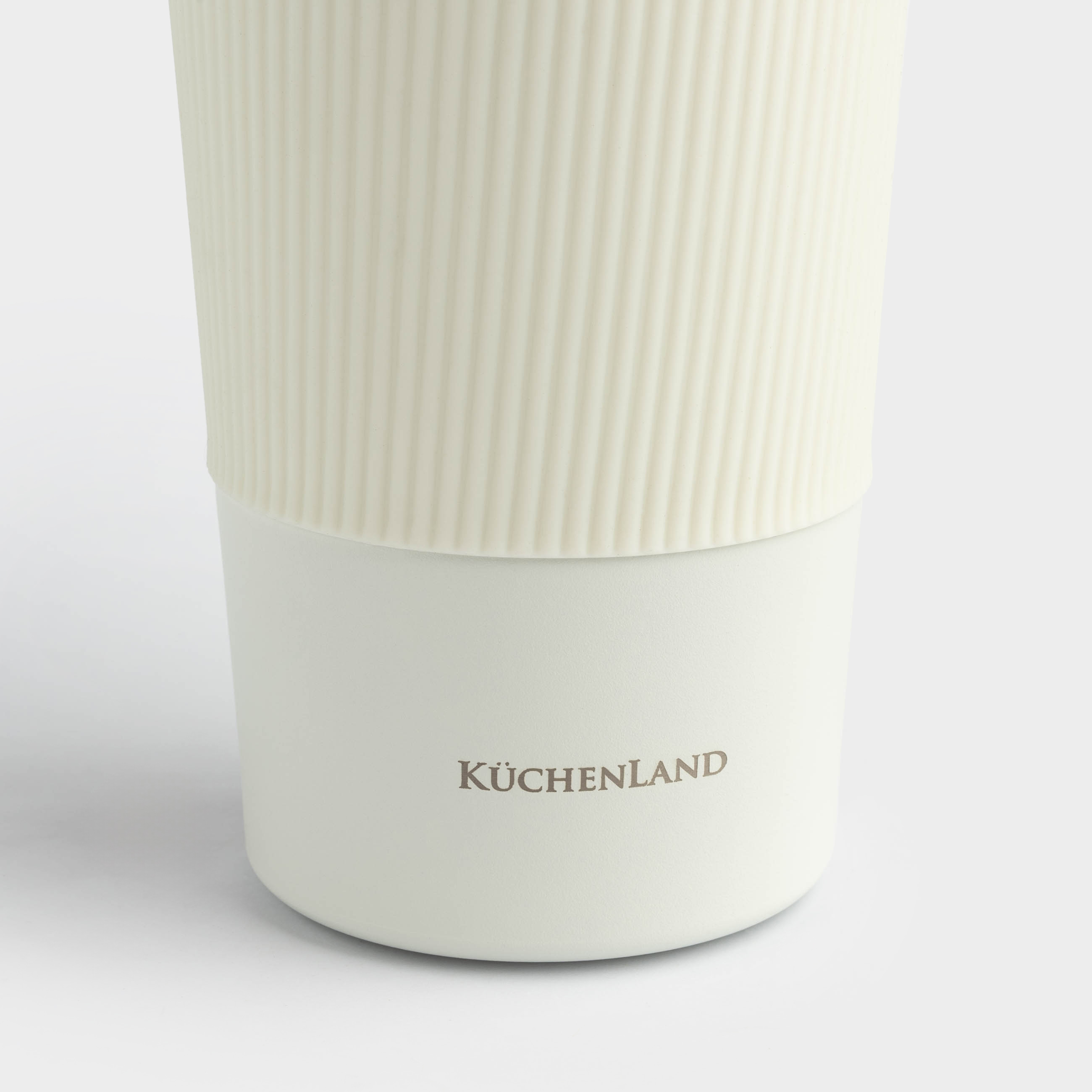 Термокружка, 500 мл, с зарфом, сталь/пластик/силикон, бежевая, Coffee life, image-3