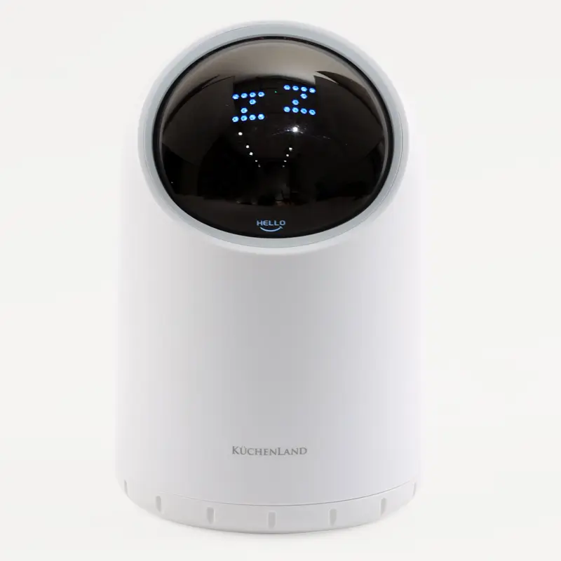 Ведро для мусора, 2 л, сенсорное, пластик, круглое, белое, Робот, Bin robot