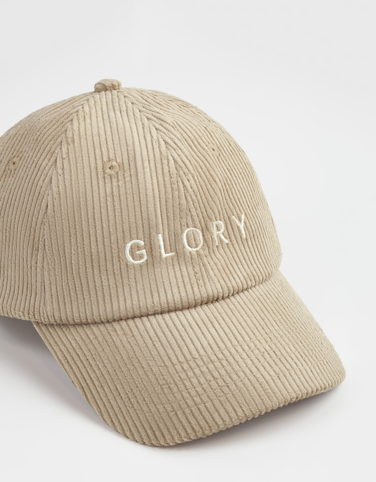 Бейсболка, 58 см, единый размер, в рубчик, вельвет, бежевая, Glory, Velvet cap, image-2