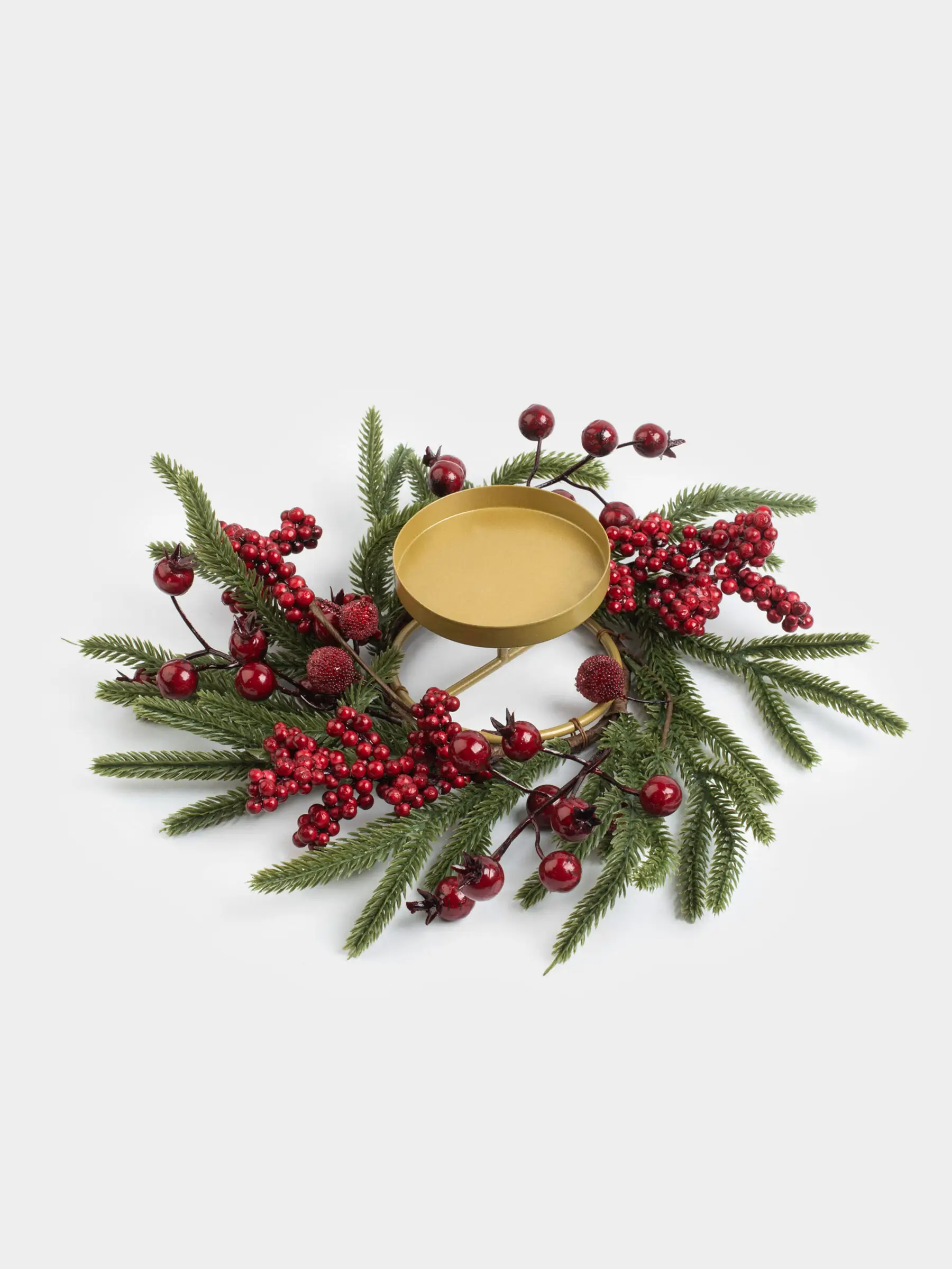 Шам гүл шоғы, 10/30 см, пенопласт/пластик, Қызыл жидектер, Red berry, image-0