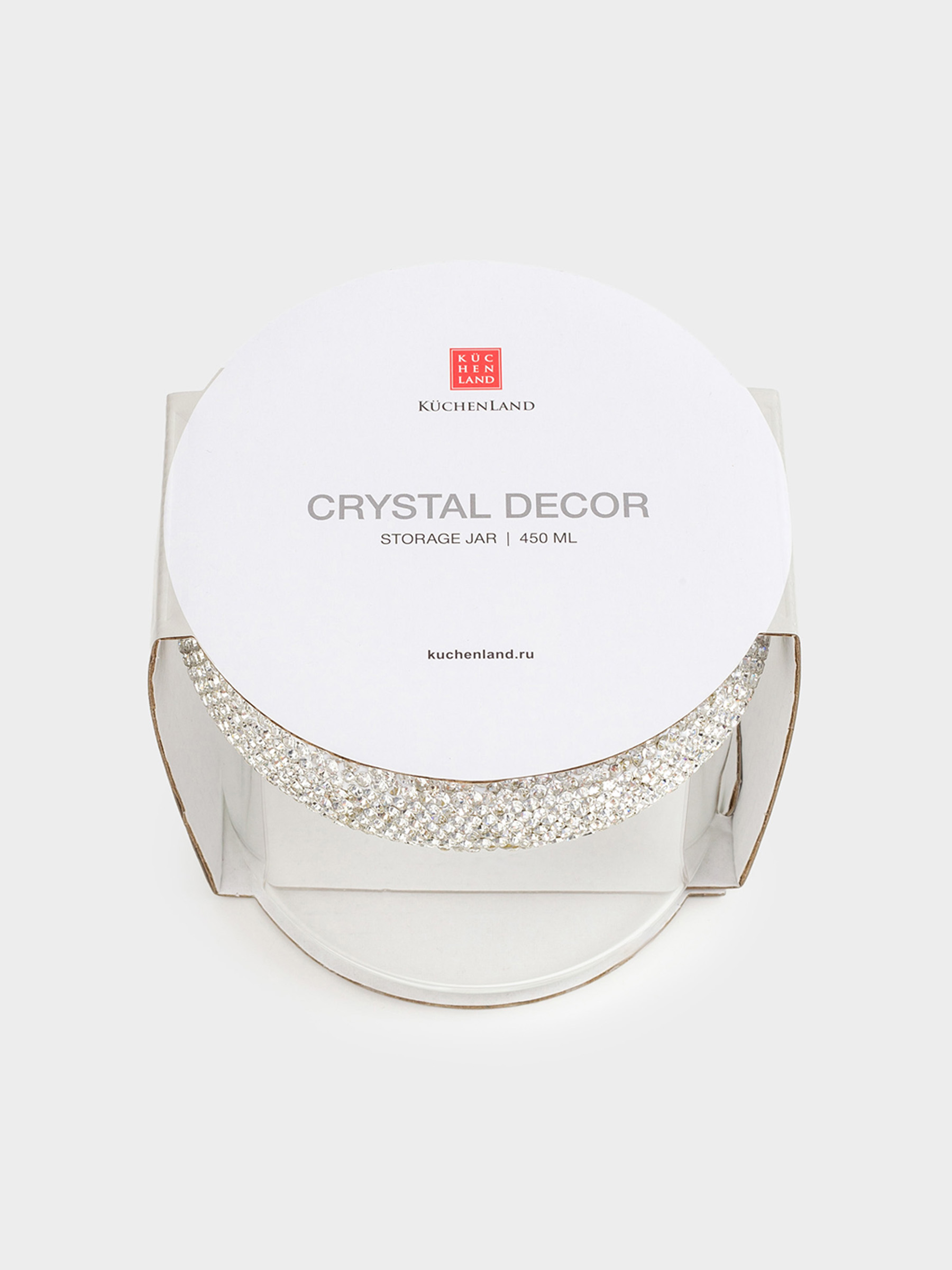 Емкость для хранения, 10х9 см, 450 мл, стекло Б/стразы, Crystal shine, image-4