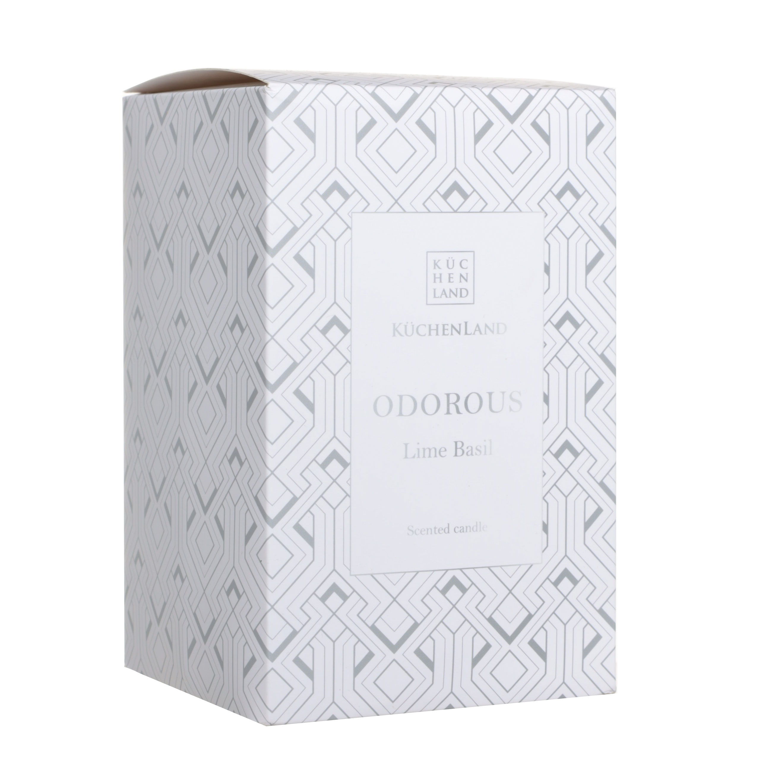 Хош иісті шам, 13 см, шам ұстағышта, қақпағы бар, шыны, Lime Basil, Odorous, image-2