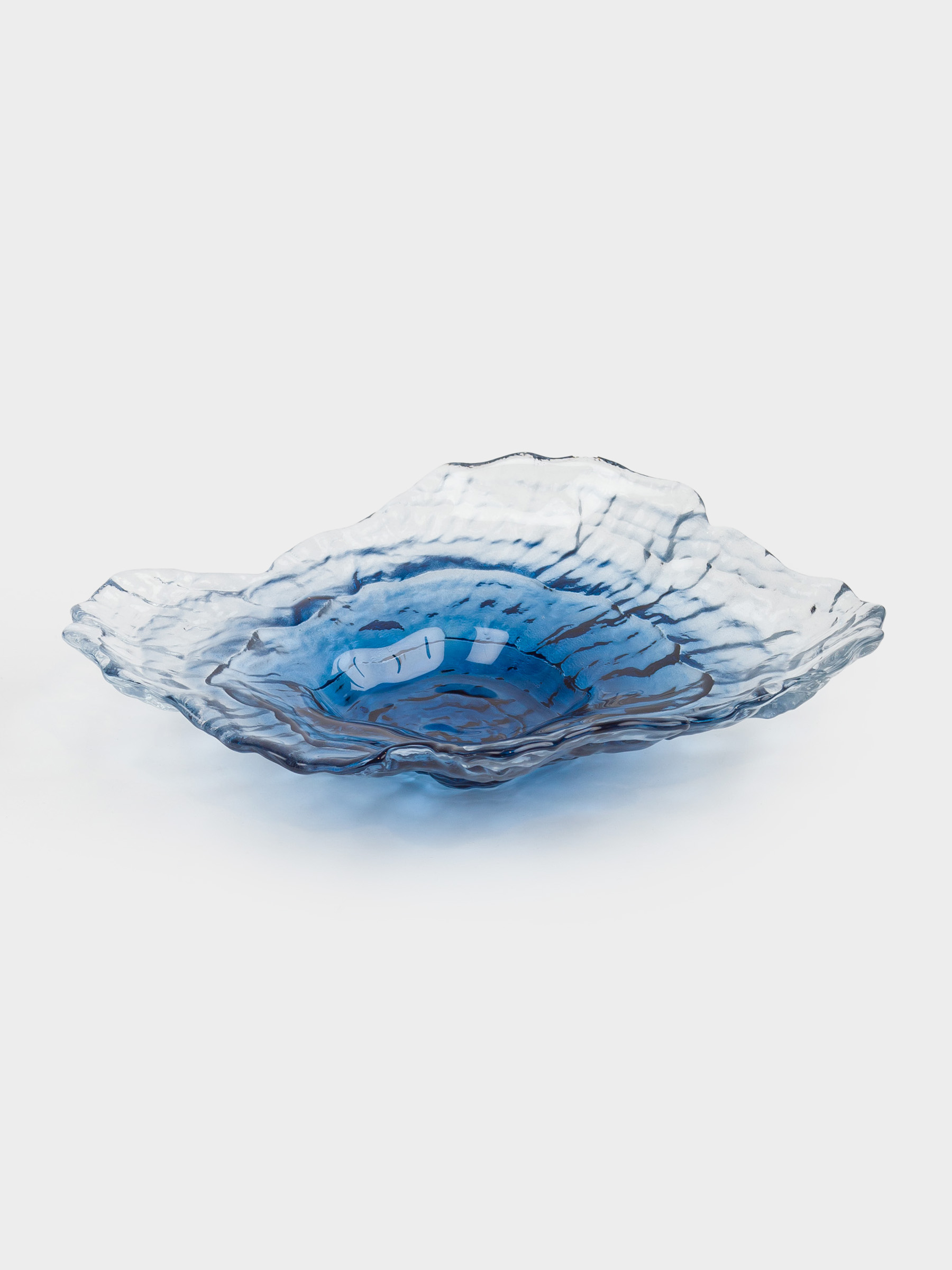 Ваза для фруктов, 23х17 см, стекло, синий градиент, Устрица, Shellfish gradient, image-1