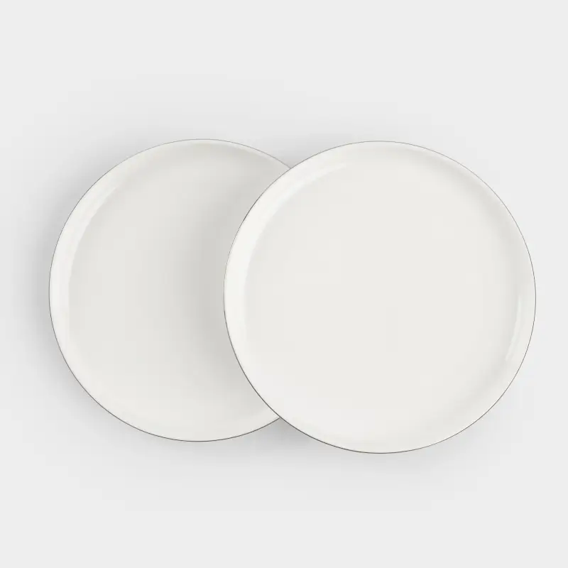 Тәтті тағам тәрелкесі, 20 см, 2 дана, фарфор F, ақ, Ideal silver ,image-0