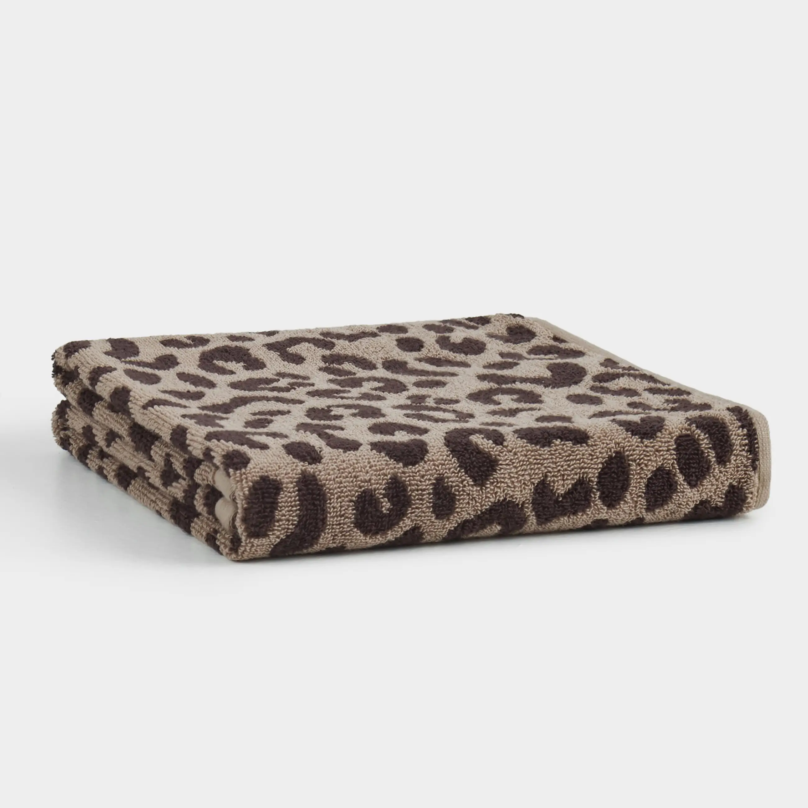 Сүлгі, 70х140 см, мақта, қоңыр, Леопард принті, Leopard cotton