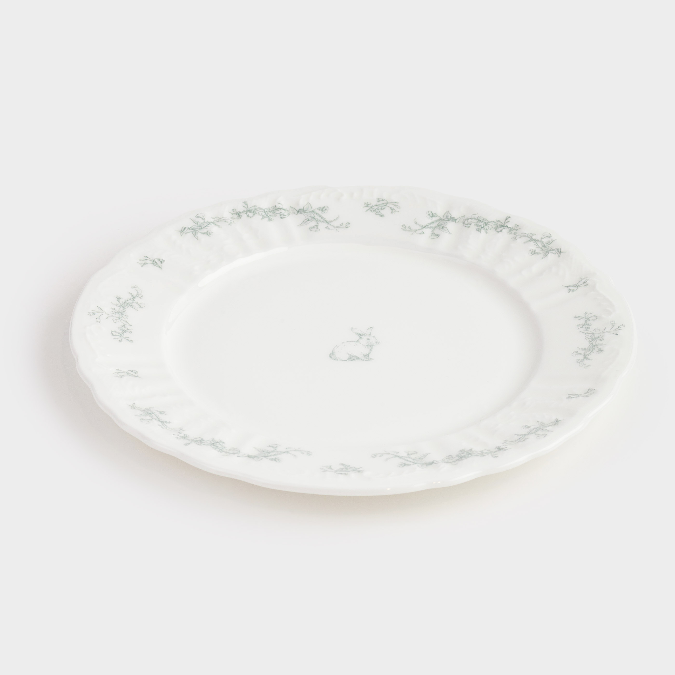 Тарелка закусочная, 20 см, фарфор Fine Bone China, белая, Кролик и цветы, Easter blooming, image-2