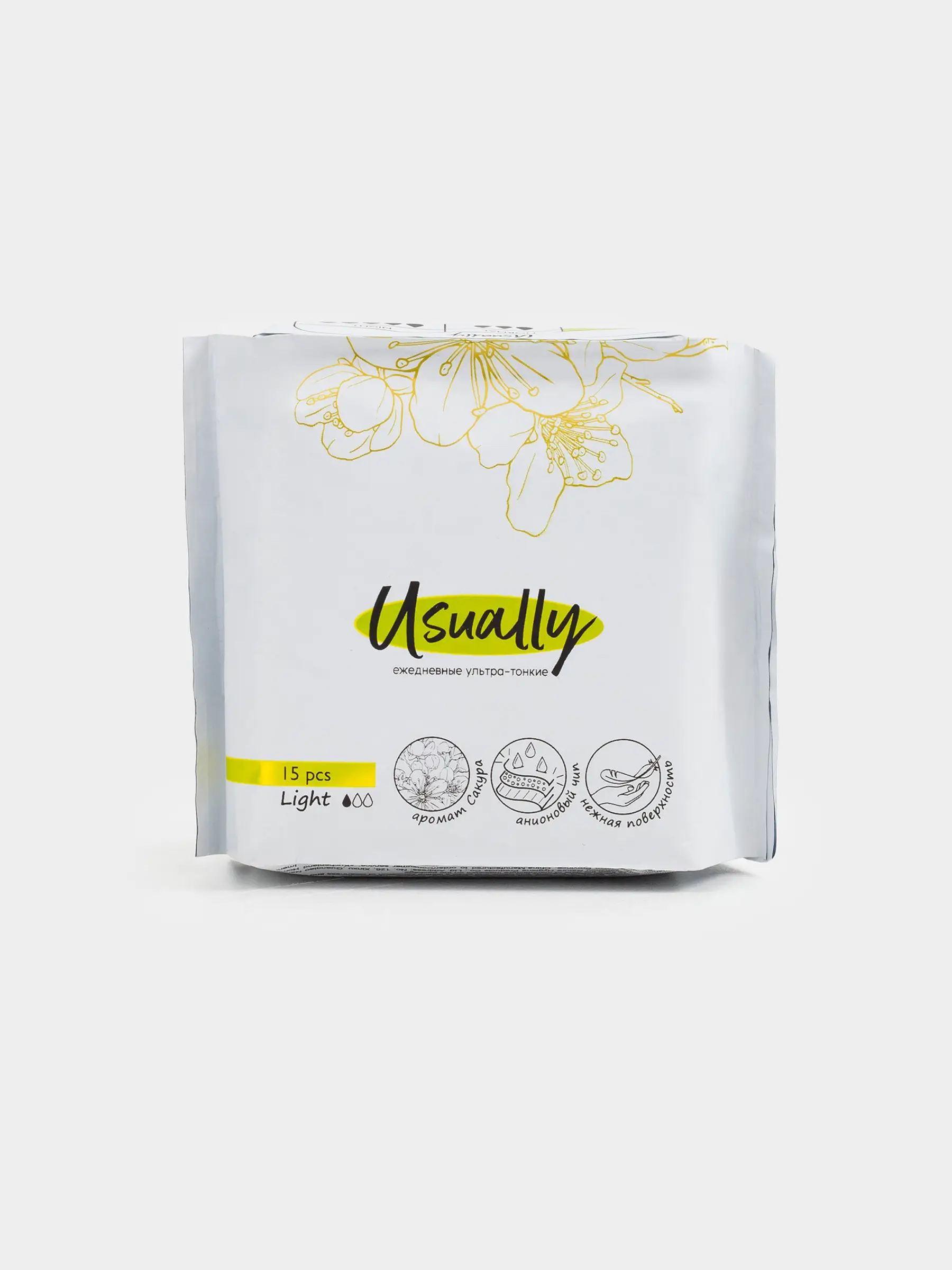 Гигиеналық төсемдер, 15 см, 15 дана, күнделікті, хош иістендірілген, Light, Usually, image-0