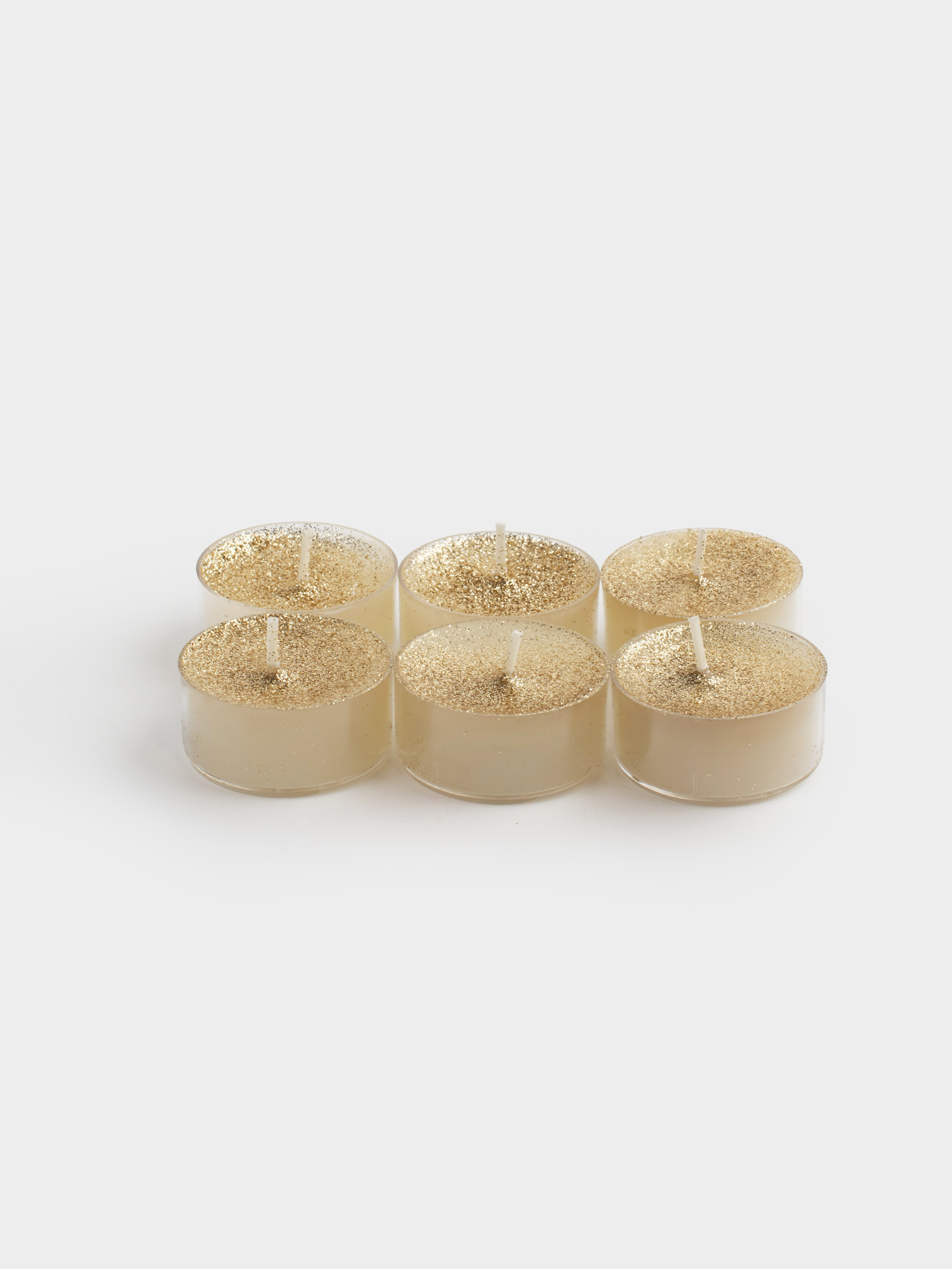 Шай шамы, 4 см, 6 дана, жылтырақтары бар, шампан, Metallic glow, image-3