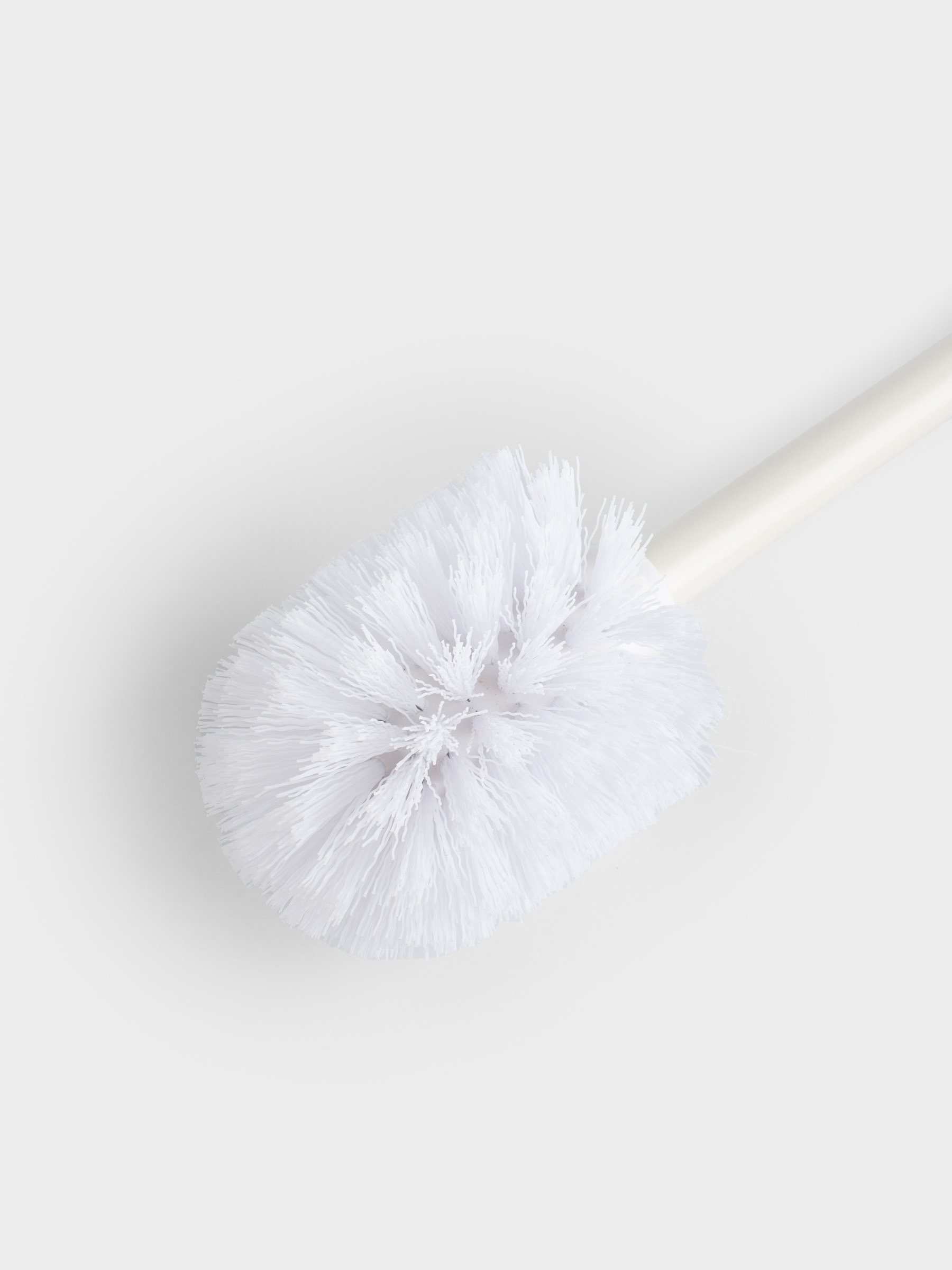 Дәретхана щеткасы, 46 см, тұғыры бар, пластик/полирезин, сүт түстес, White stripes, image-4