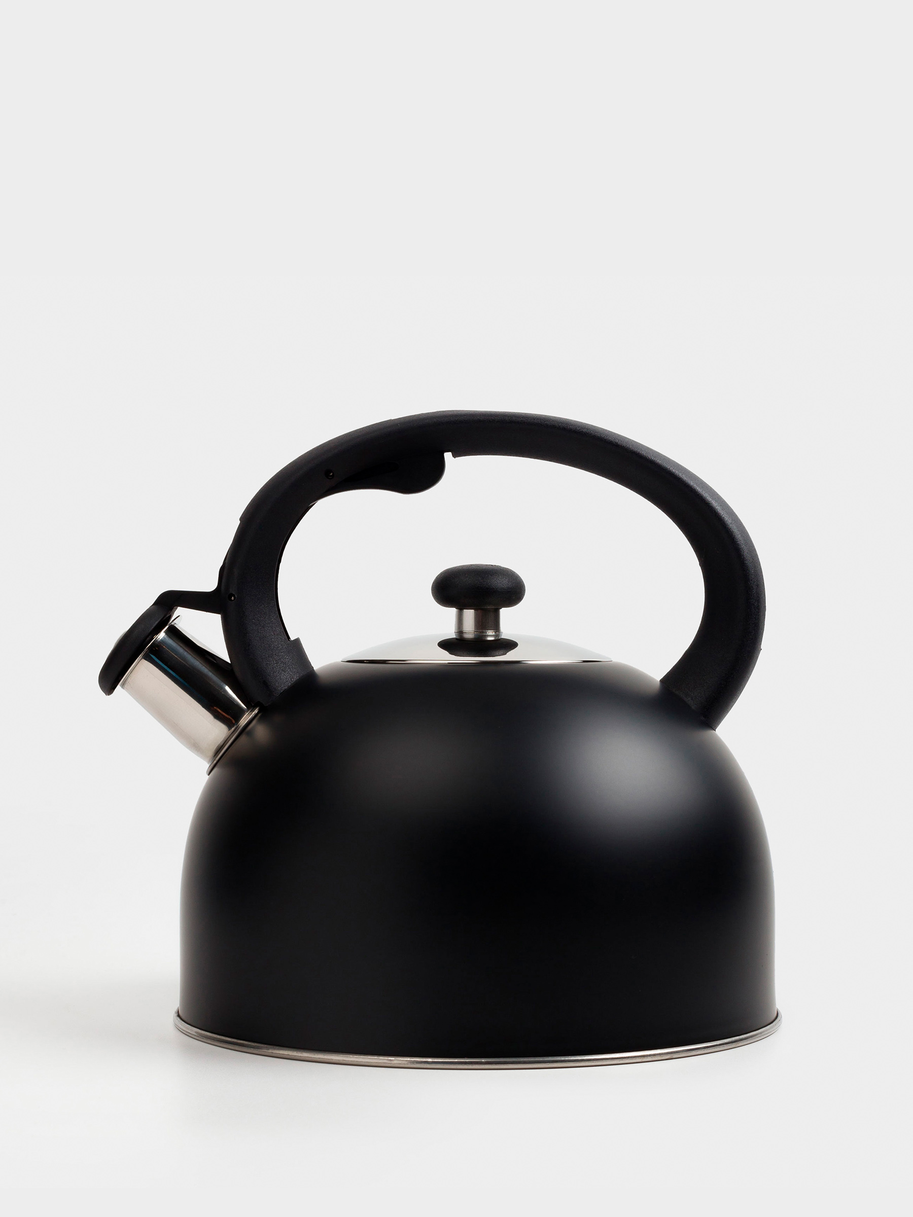Чайник, 3 л, со свистком, сталь/нейлон, черный, Whistle, image-4