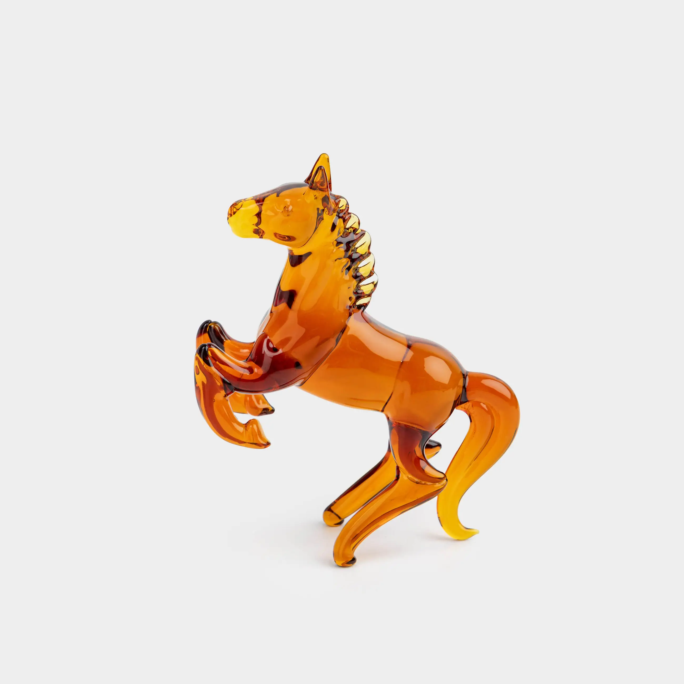Мүсінше, 10 см, шыны, кәріптас, Жылқы, Horse vitreous