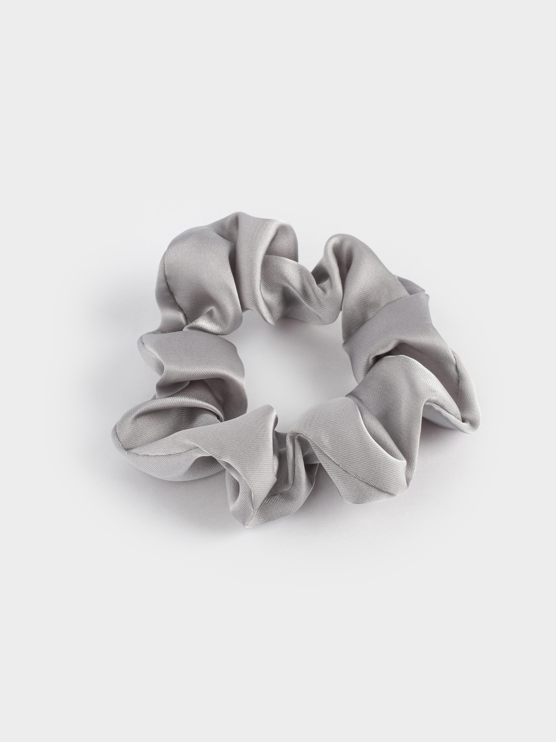 Резинка для волос, 6 см, сатин, серая, Silk, image-1