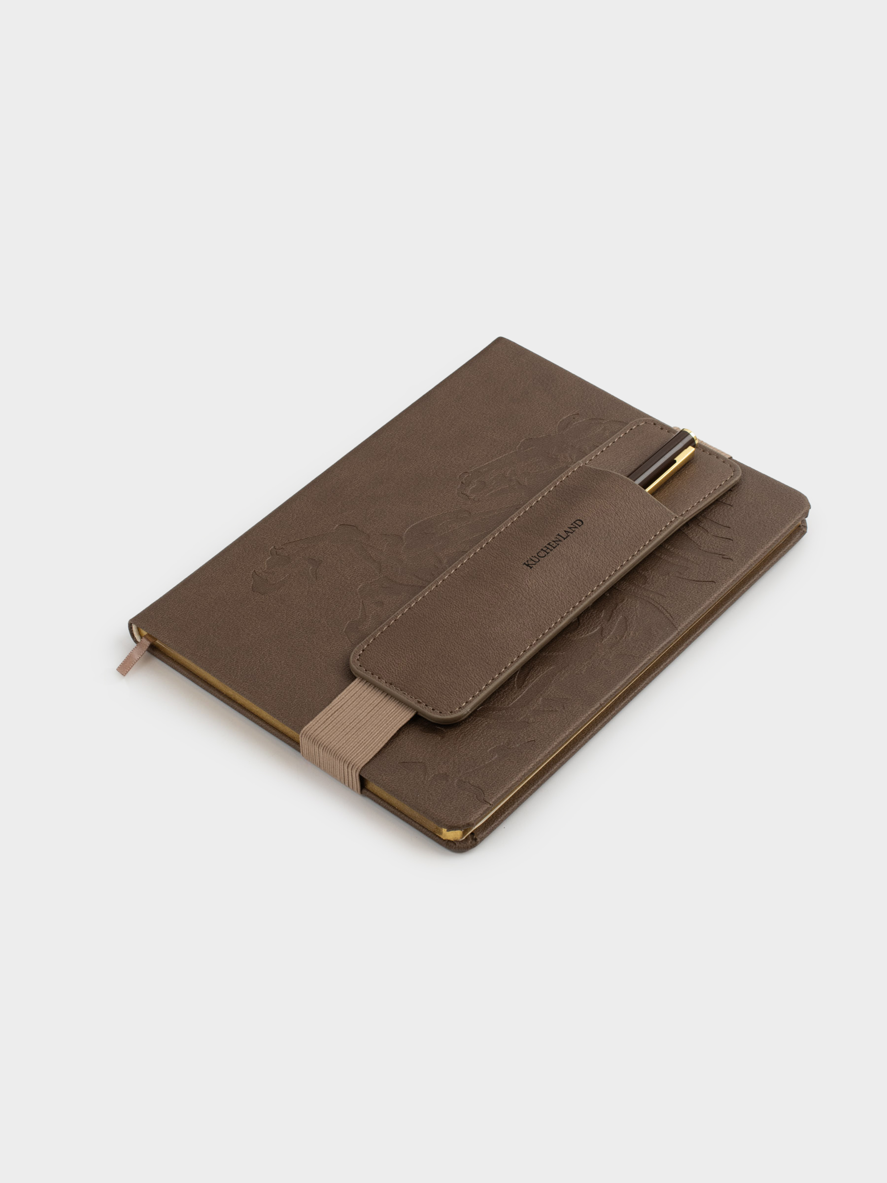 Қаламы бар жазу кітапшасы, 15х20 см, 80 л, полиуретан, қоңыр, Жылқы, B&G, image-3