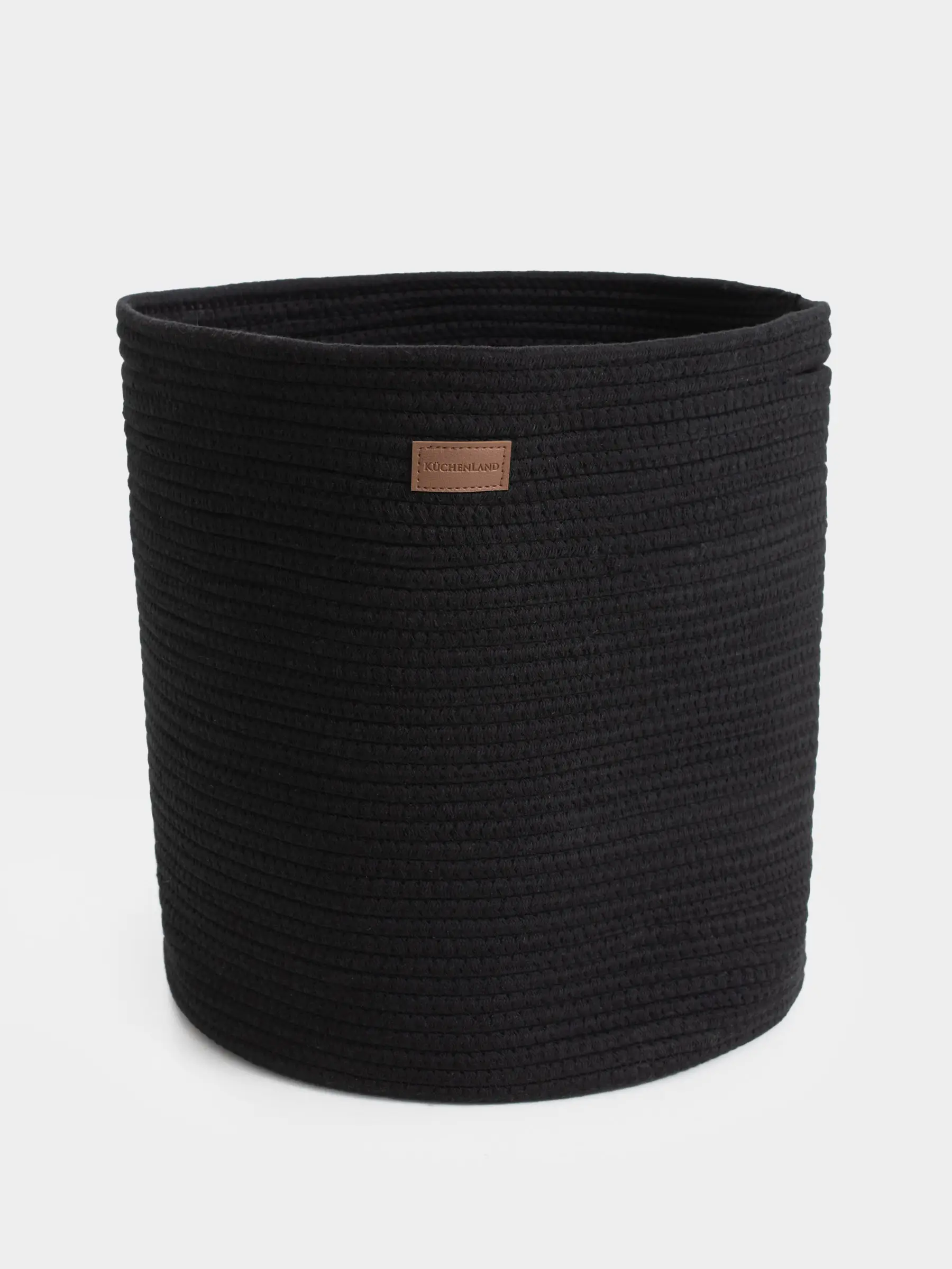 Сумка для хранения белья, 38х40 см, с ручками, хлопок, круглая, черная, Tote, image-0