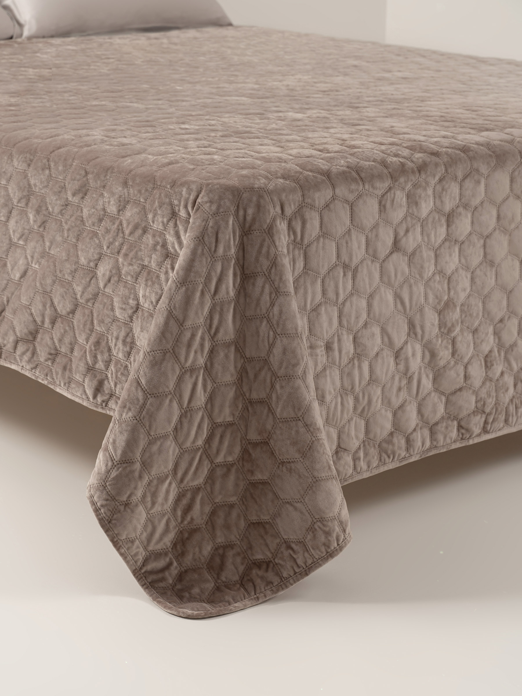 Төсек, 220х240 см, төсеніш, барқыт/микрофибра, қоңыр, Бал, Lion, Stitch velvet, image-6