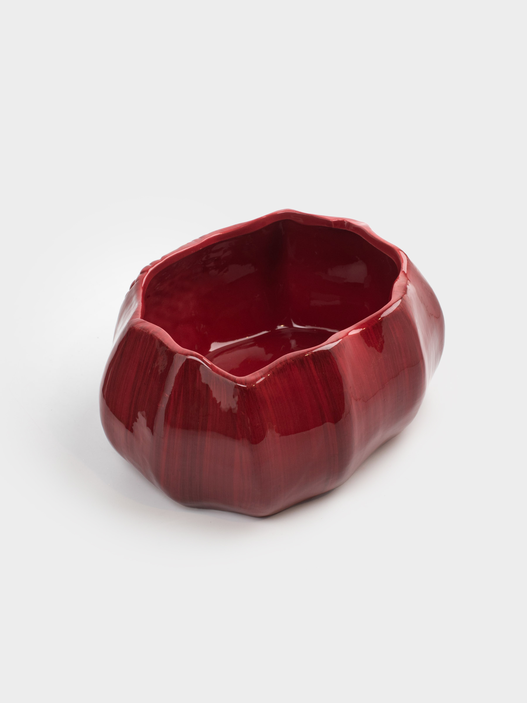 Жеміс вазасы, 25х18 см, керамика, қою қызыл, Анар, Pomegranate, image-2