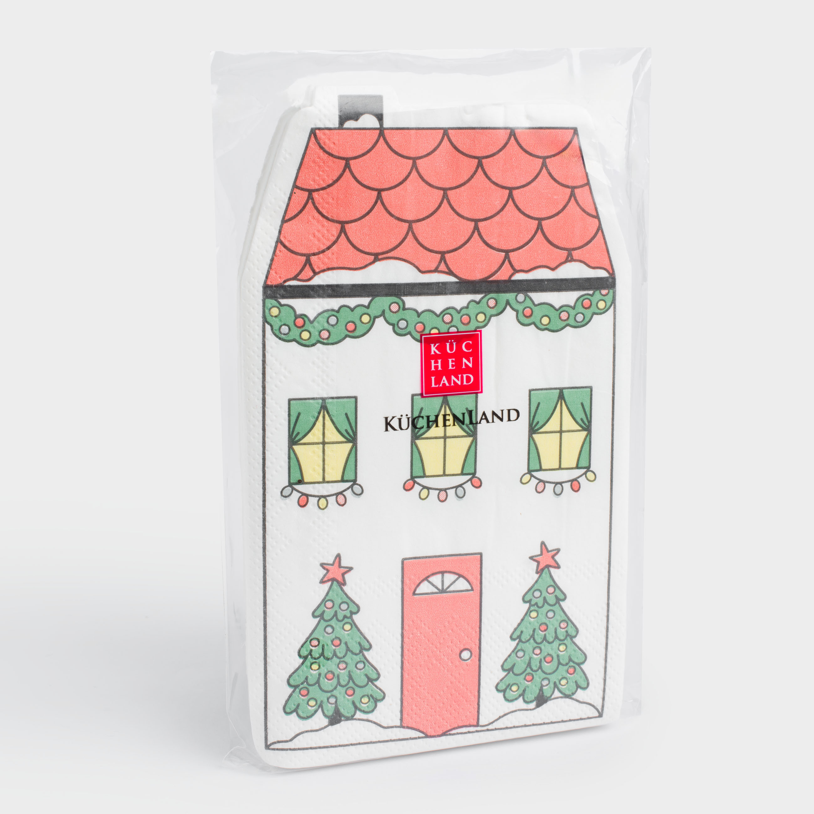 Қағаз майлықтар, 33х33 см, 20 дана, бұйра, ақ, Жаңа жылдық үй, House built, image-3